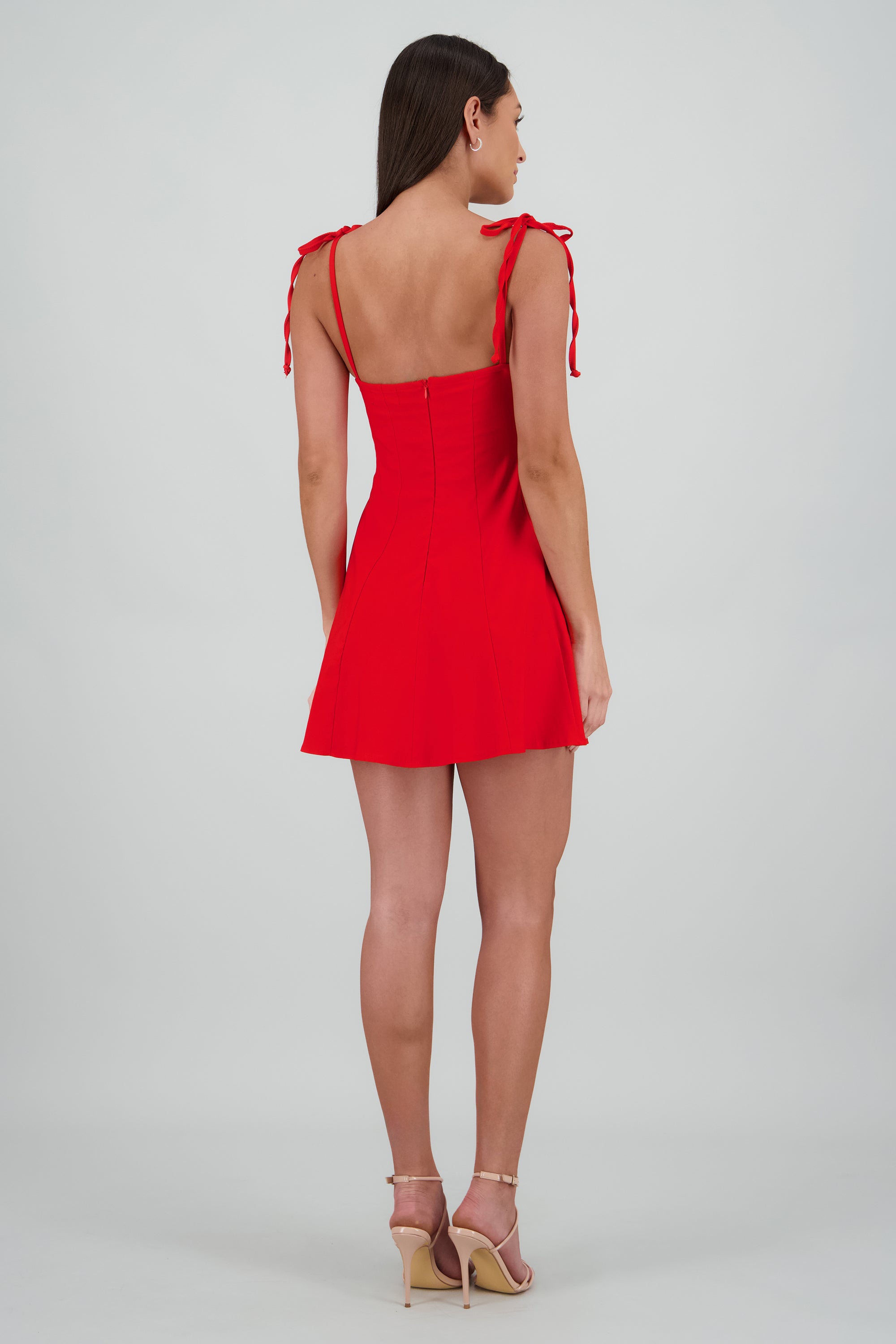 Vestido corset tableado ROJO