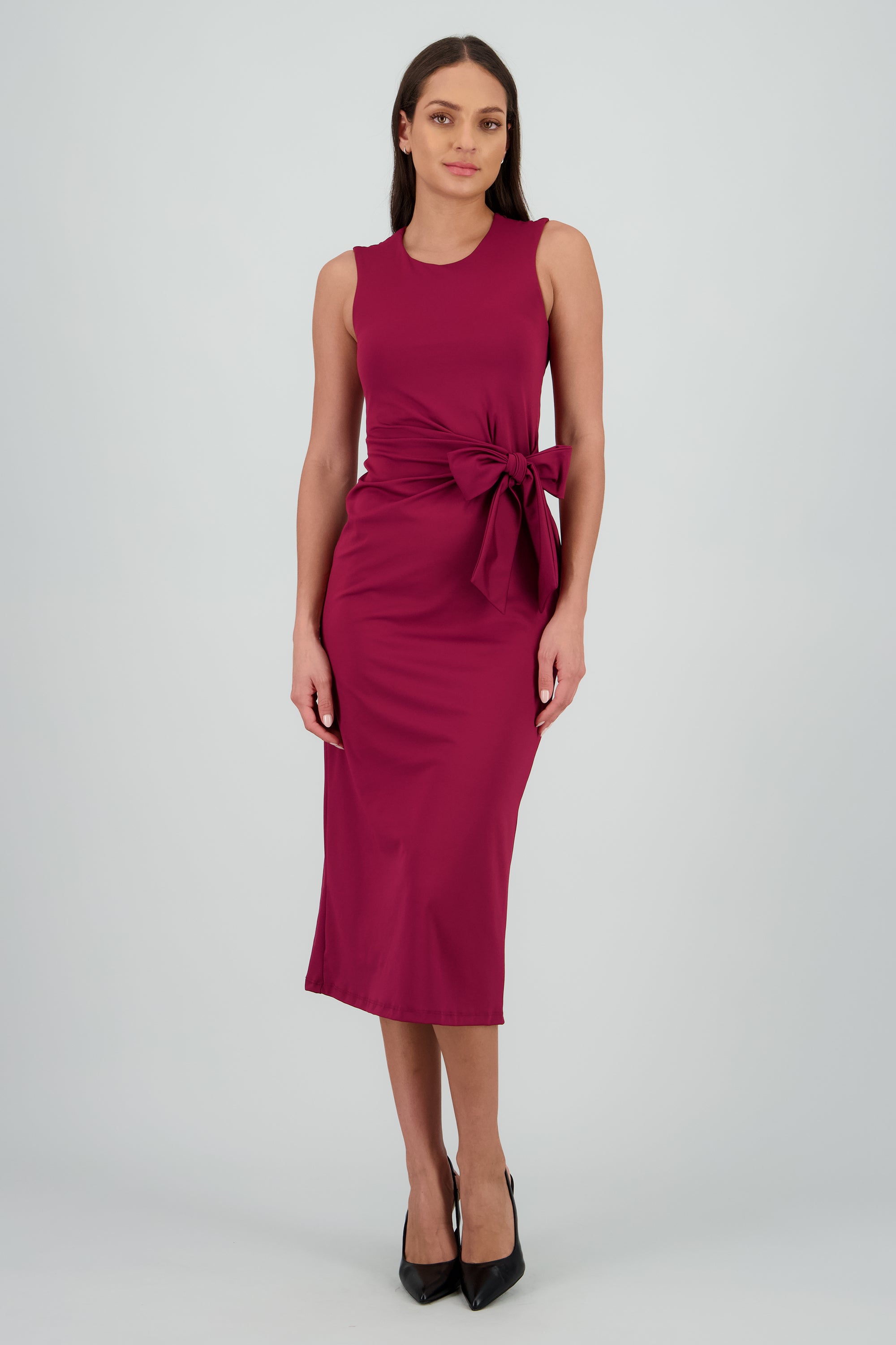 Maxi vestido nudo VINO