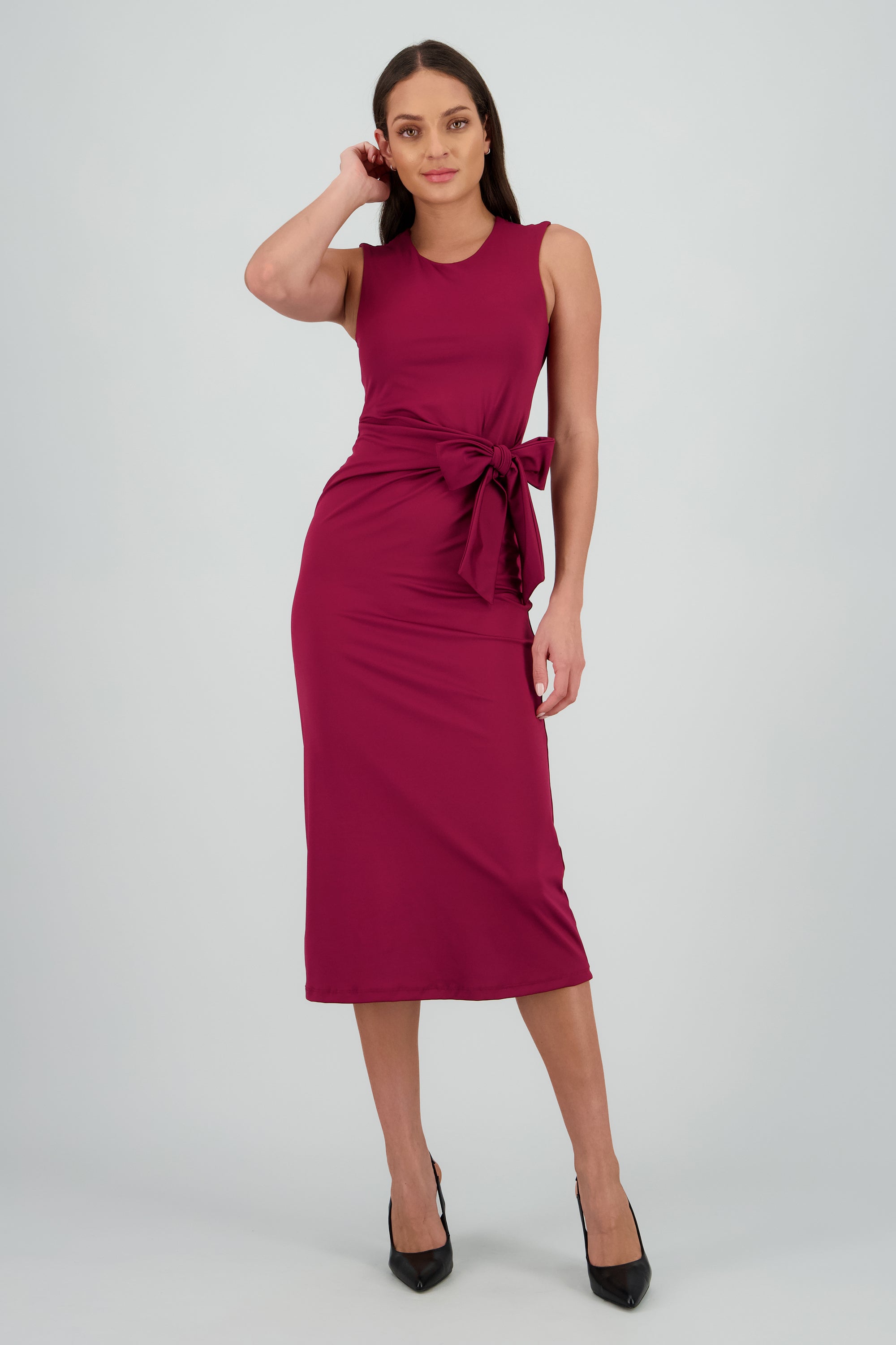 Maxi vestido nudo VINO