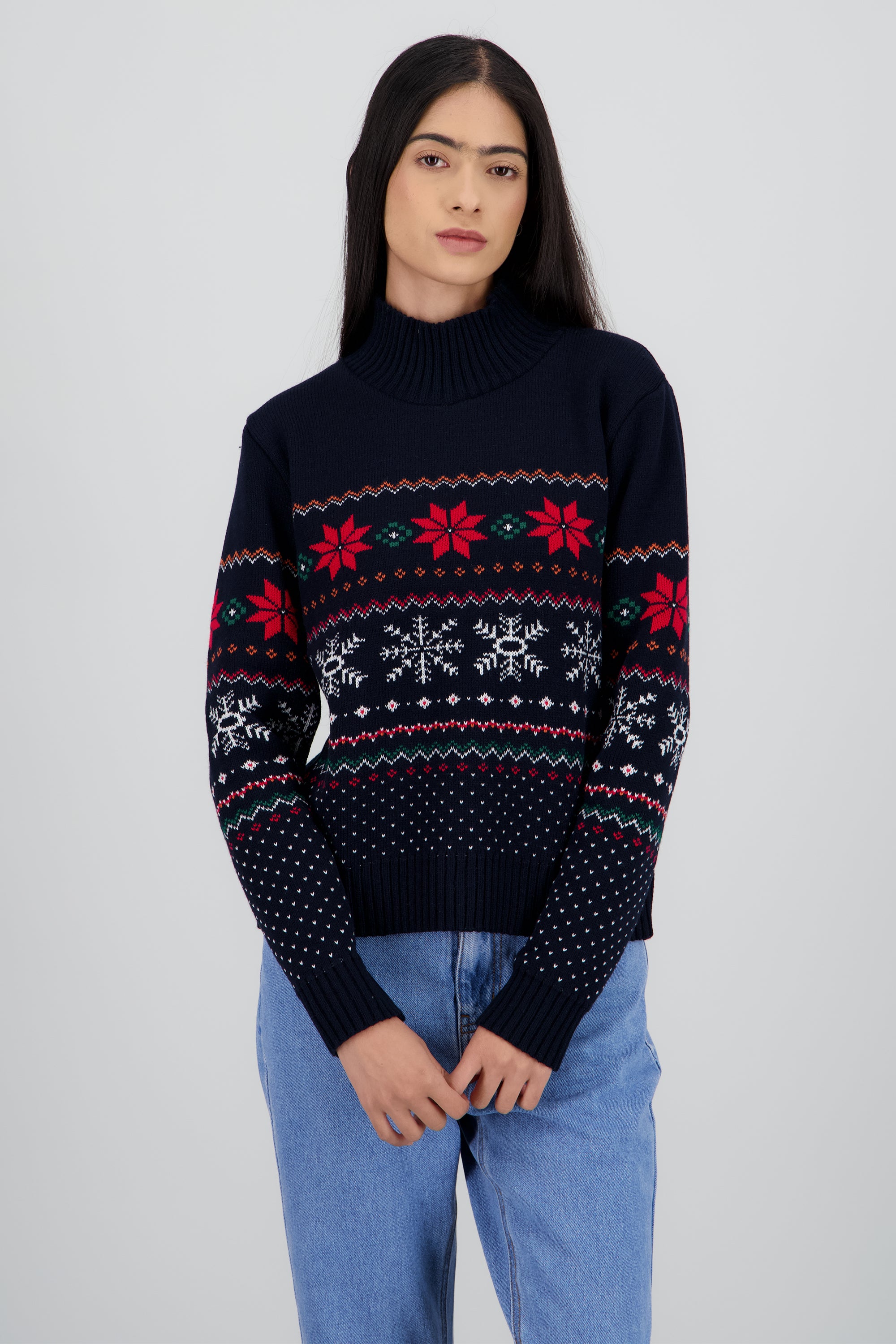 Sueter navidad cuello alto MARINO COMBO