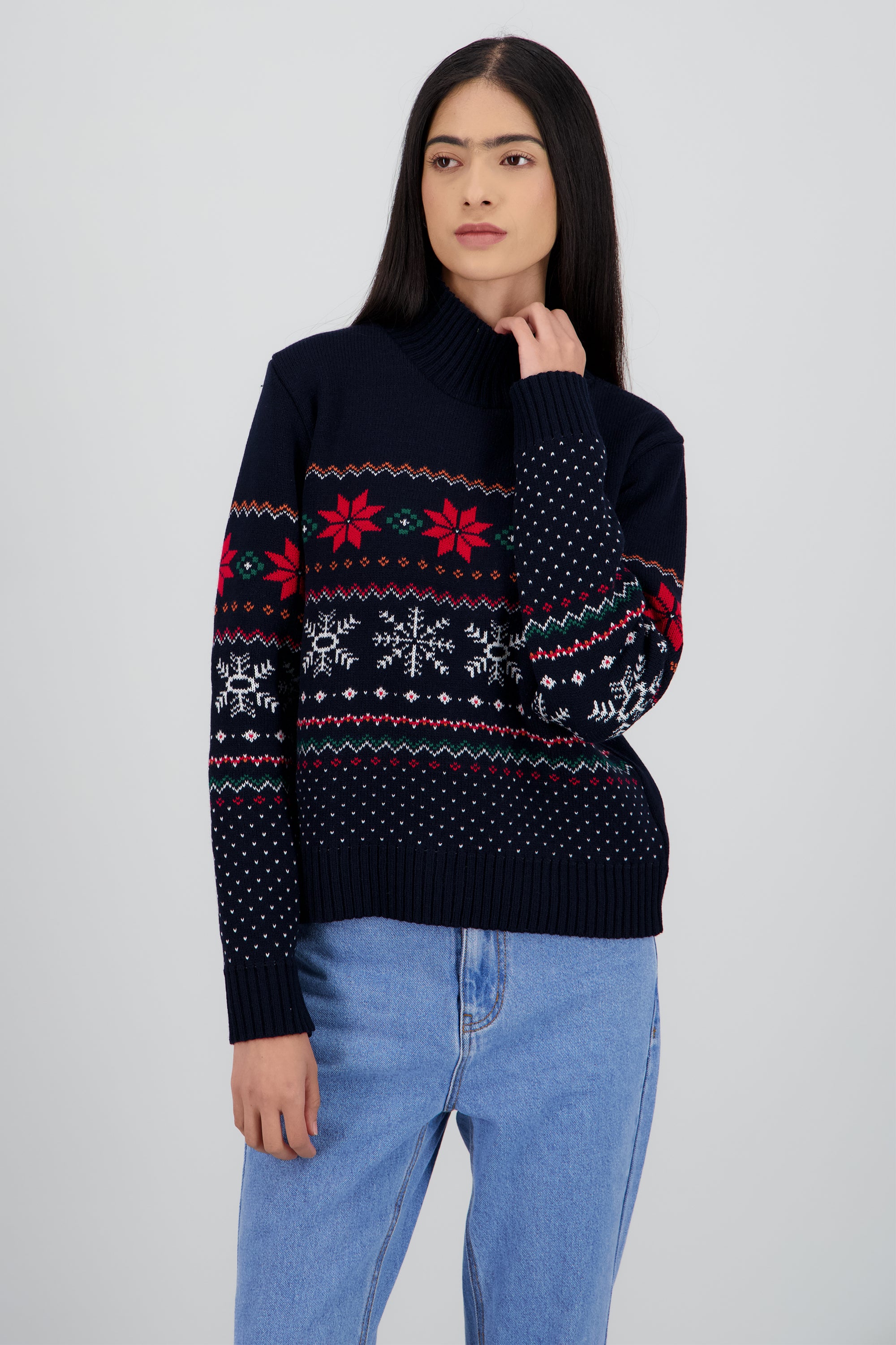 Sueter navidad cuello alto MARINO COMBO