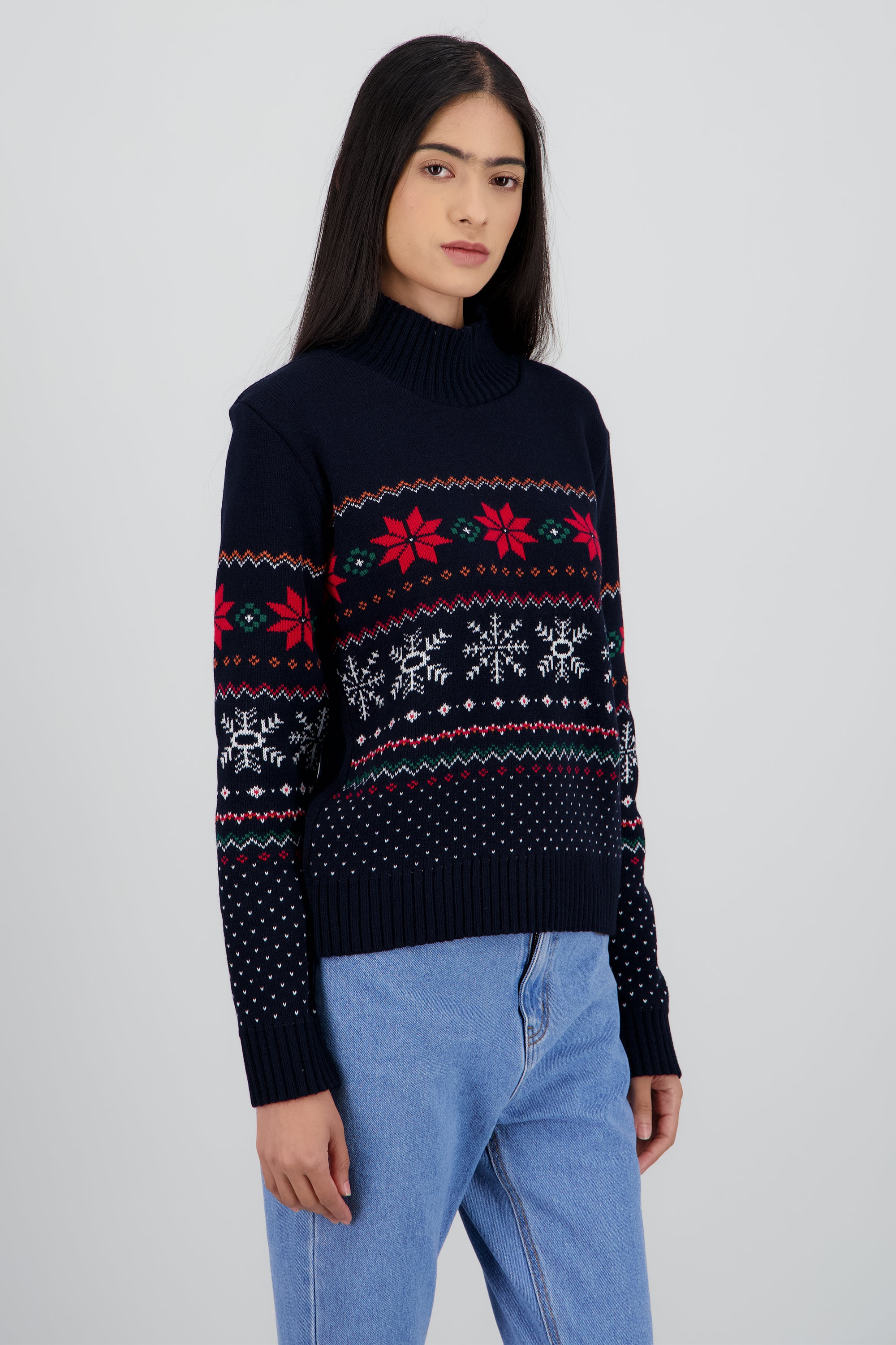 Sueter navidad cuello alto MARINO COMBO