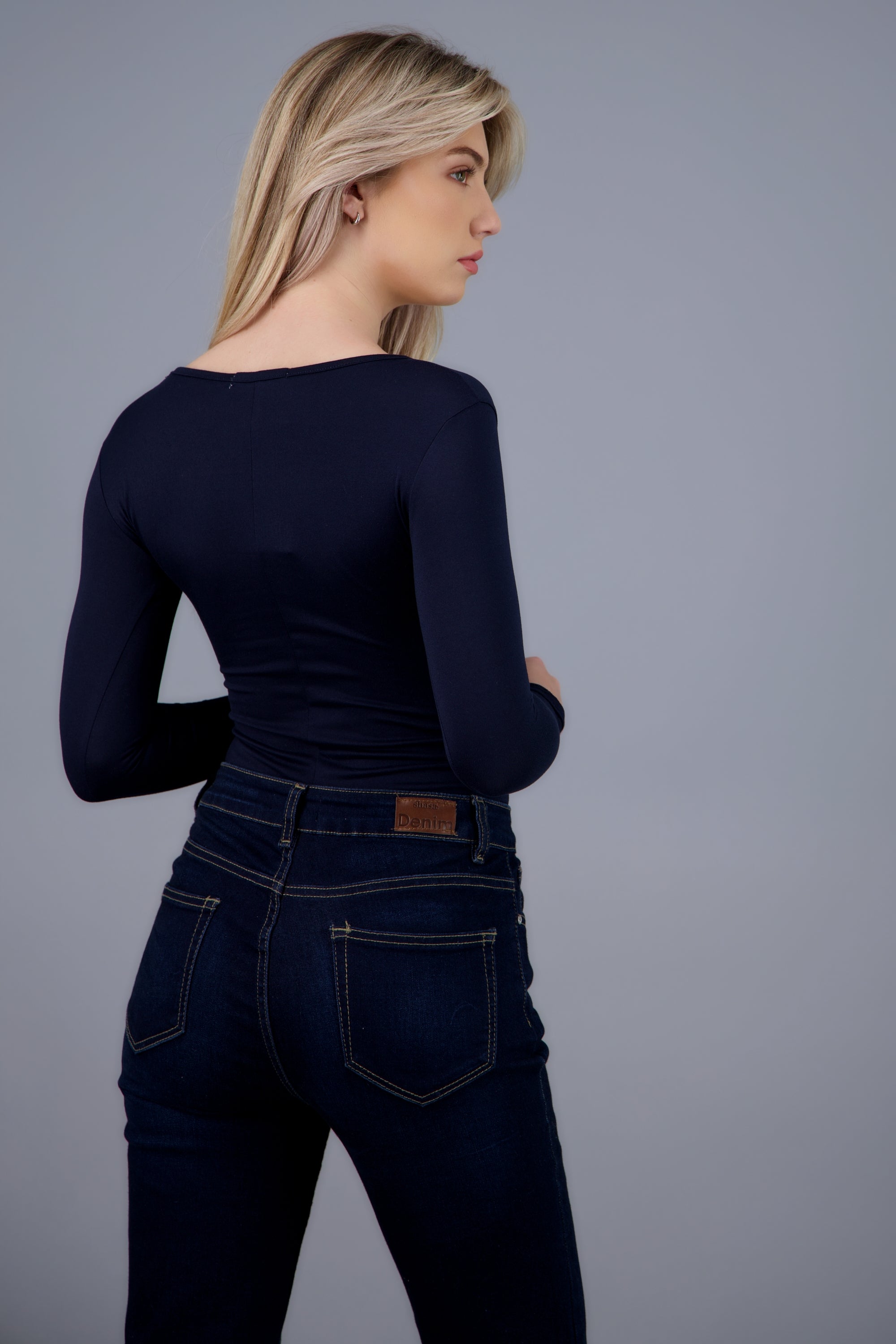 Bodysuit Liso Cuello Scoop MARINO