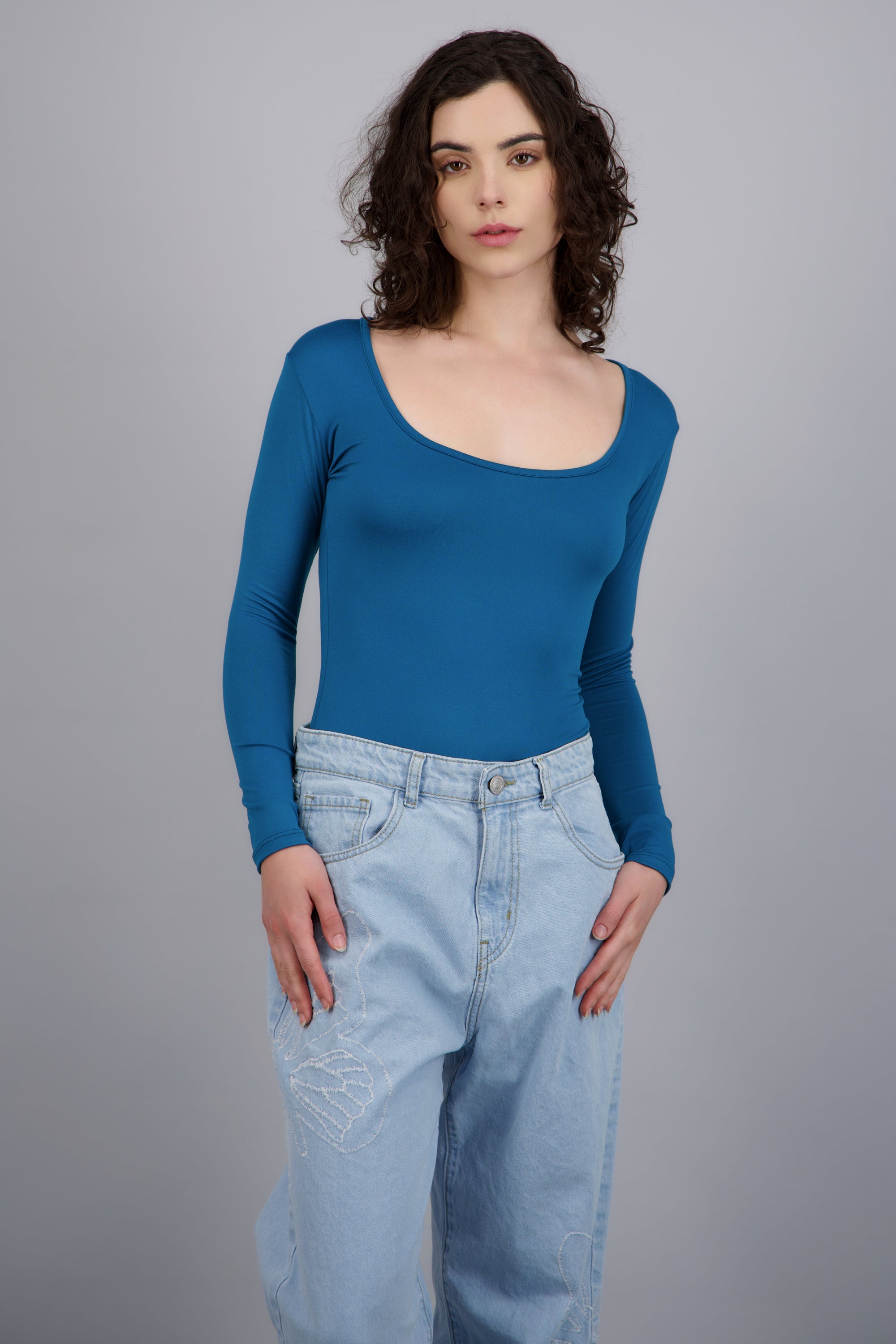 Bodysuit Liso Cuello Scoop AZUL PATO