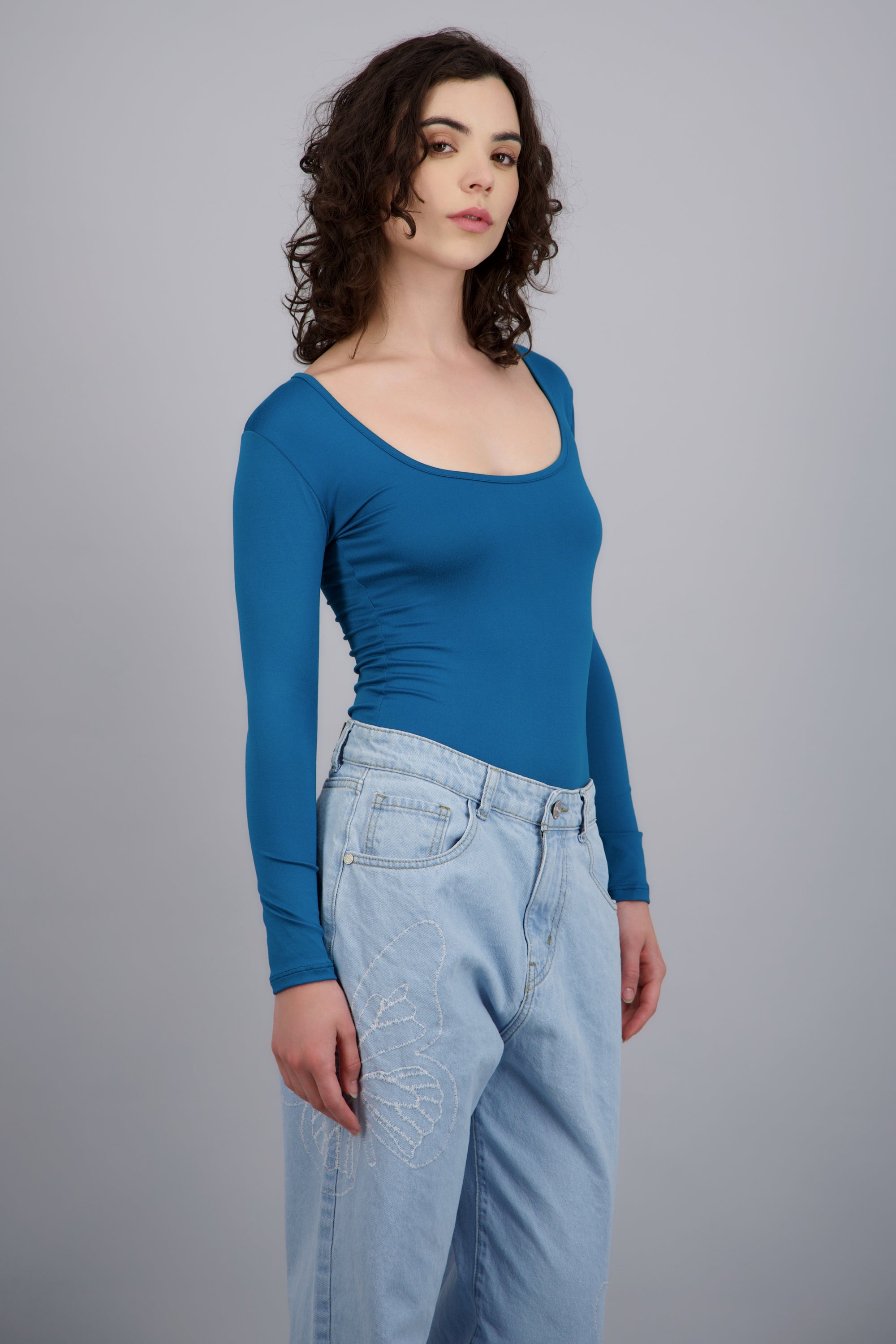 Bodysuit Liso Cuello Scoop AZUL PATO