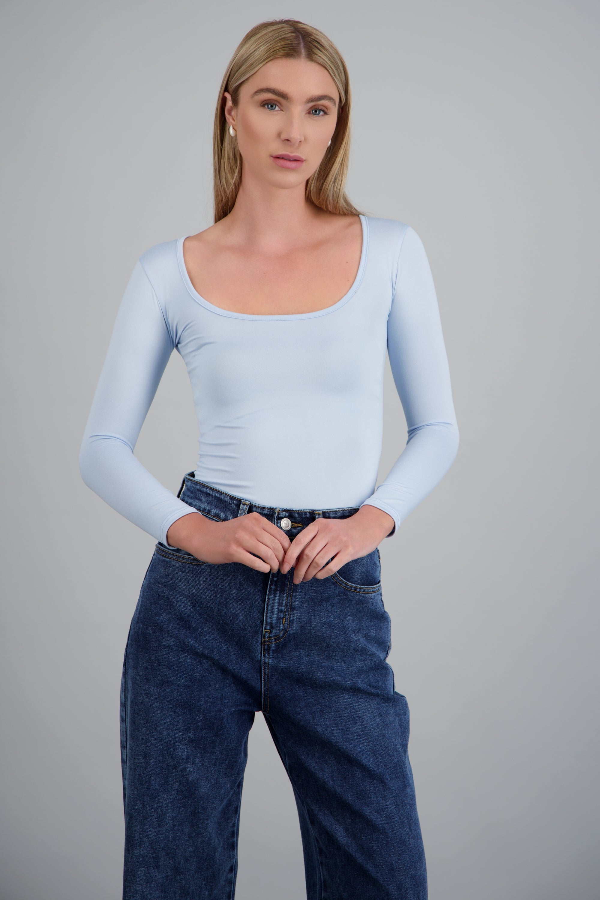 Bodysuit Liso Cuello Scoop AZUL CIELO