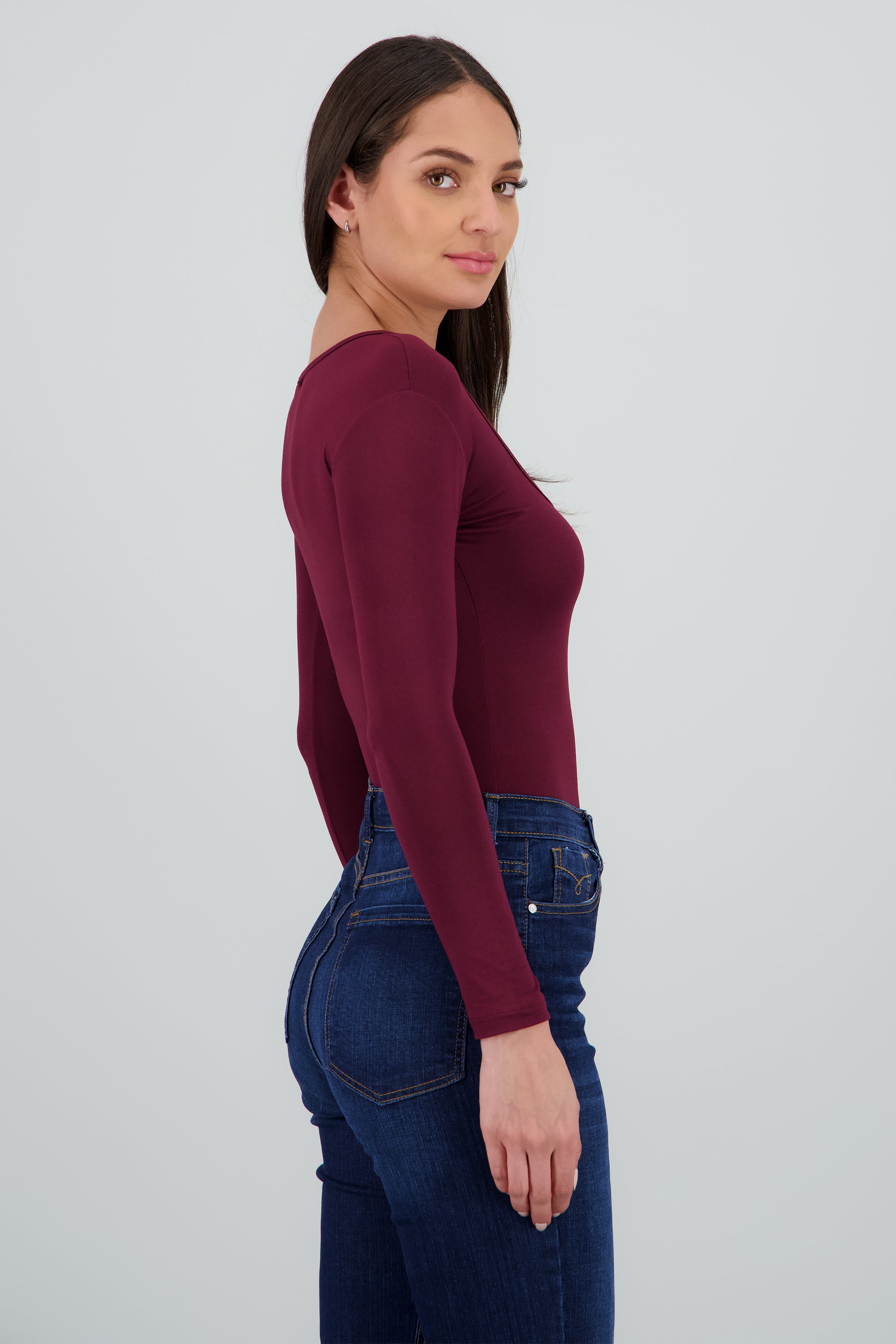 Bodysuit Liso Cuello Scoop CIRUELA