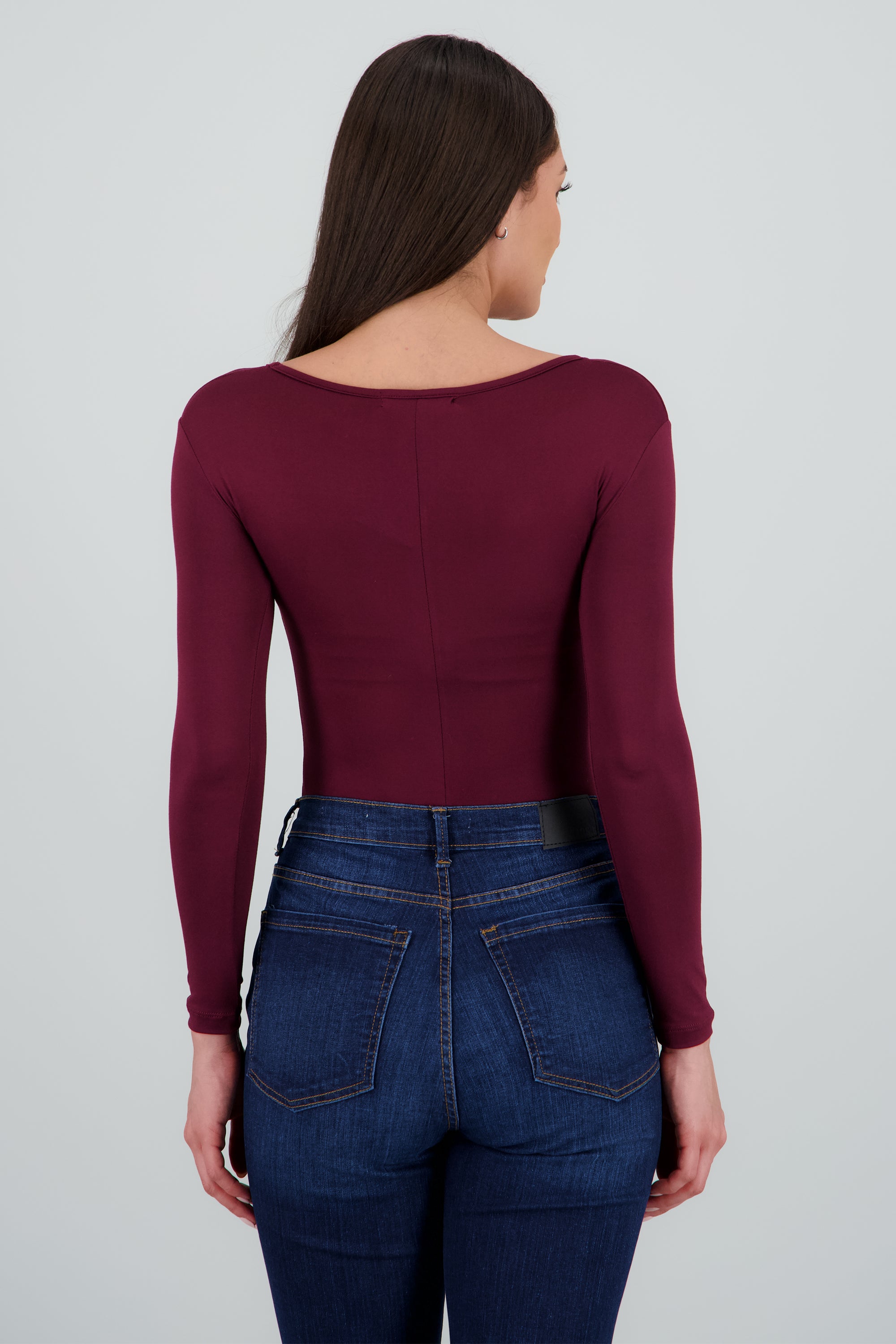 Bodysuit Liso Cuello Scoop CIRUELA