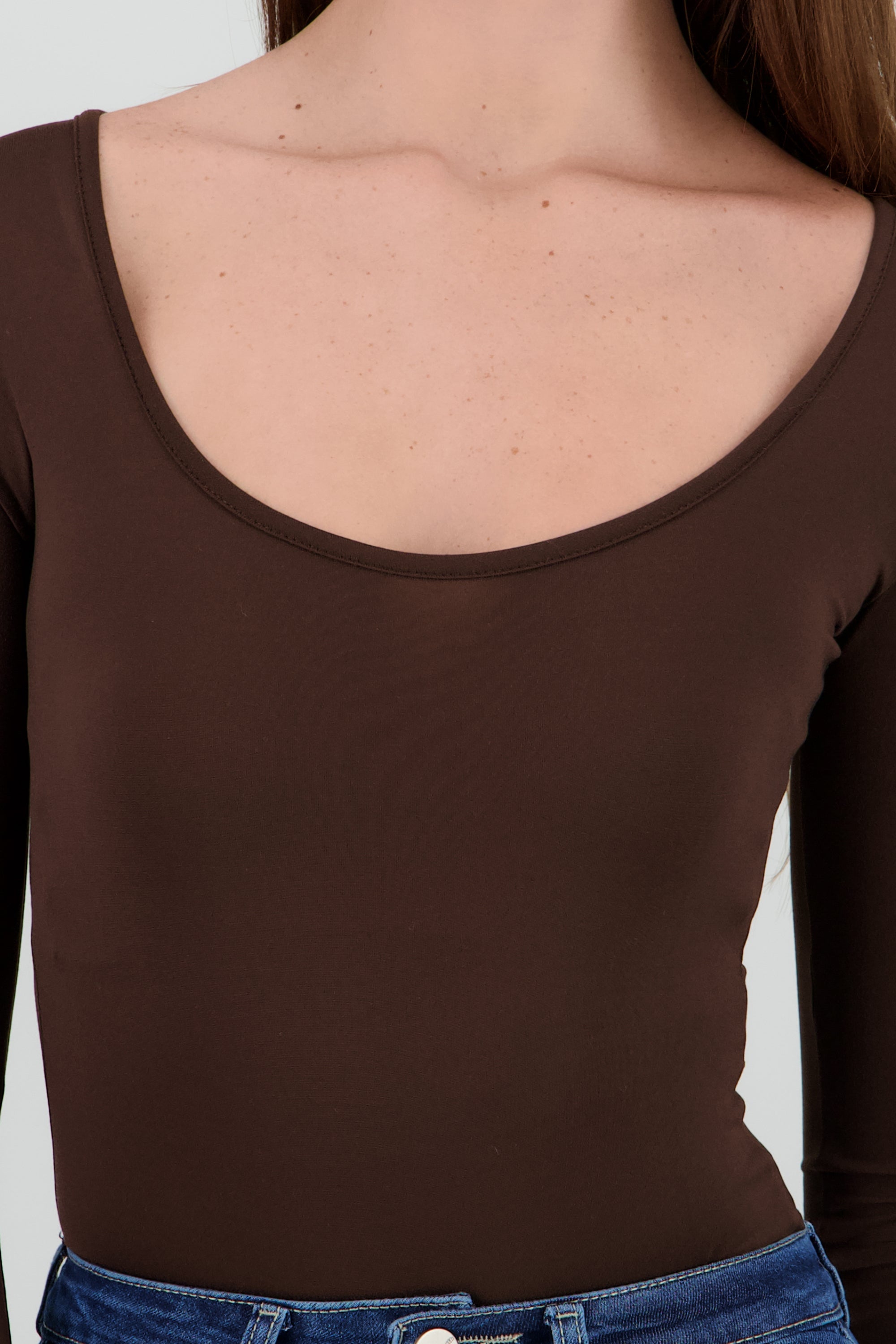 Bodysuit Liso Cuello Scoop CHOCOLATE