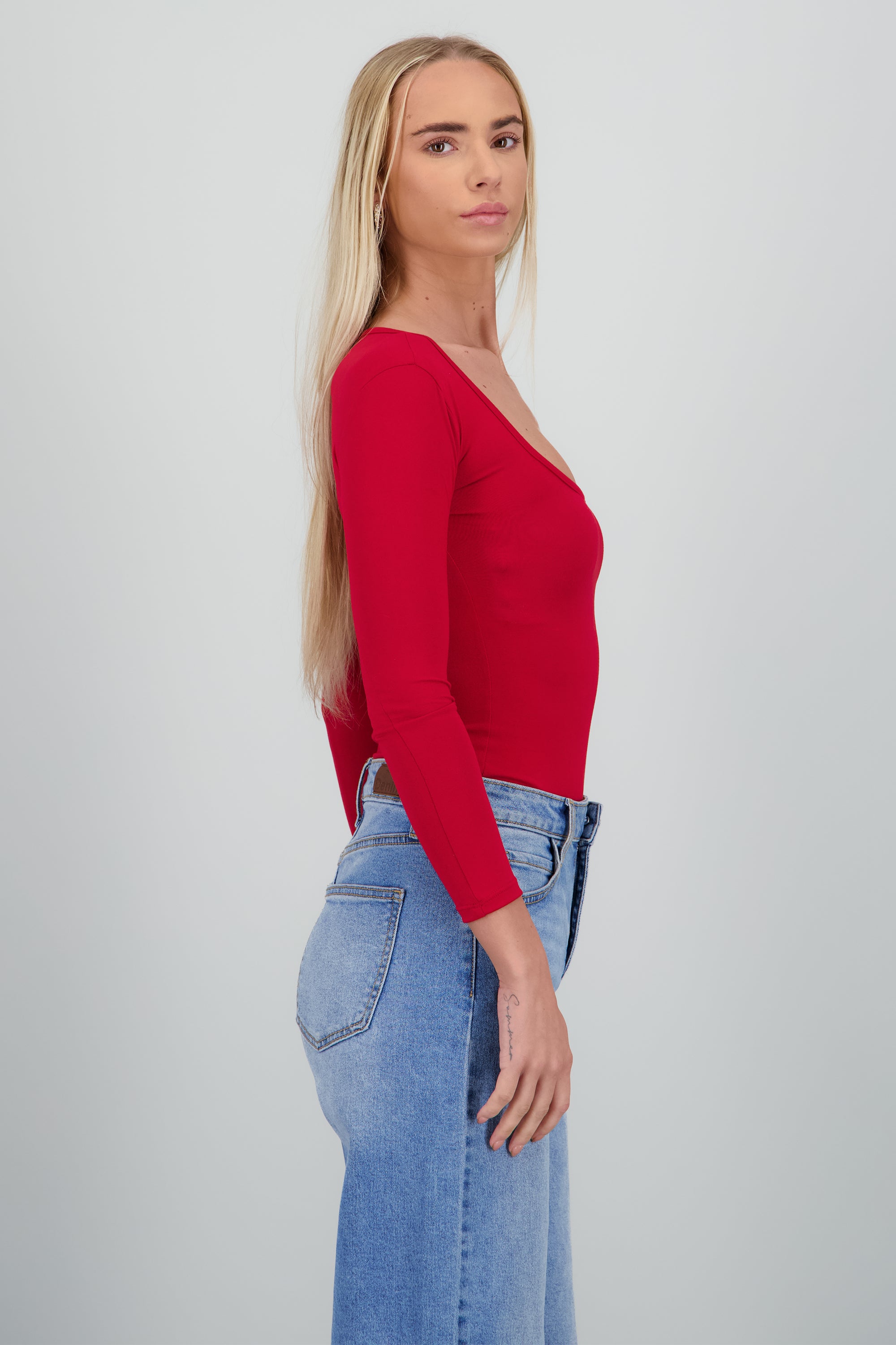 Bodysuit Liso Cuello Scoop ROJO