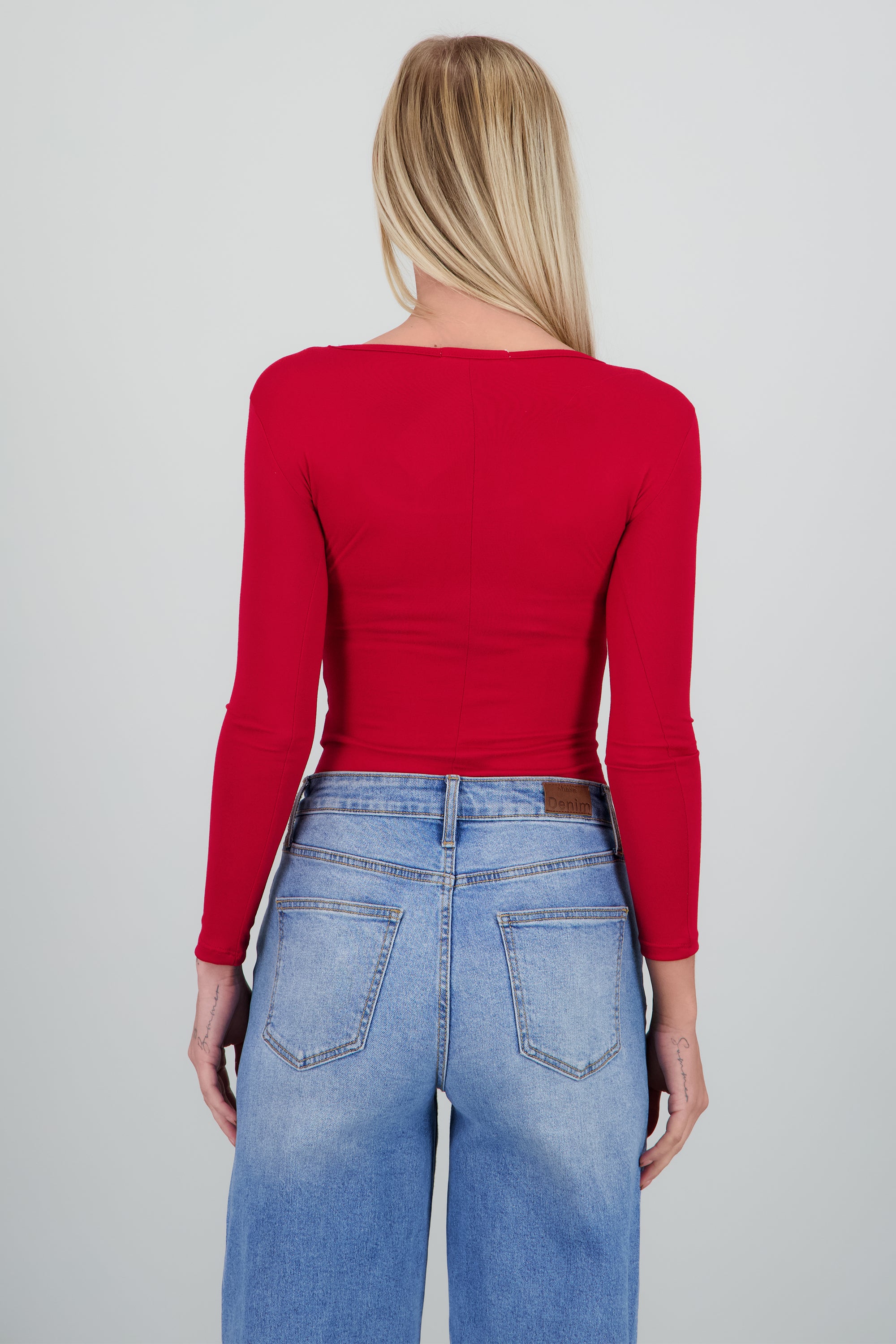 Bodysuit Liso Cuello Scoop ROJO