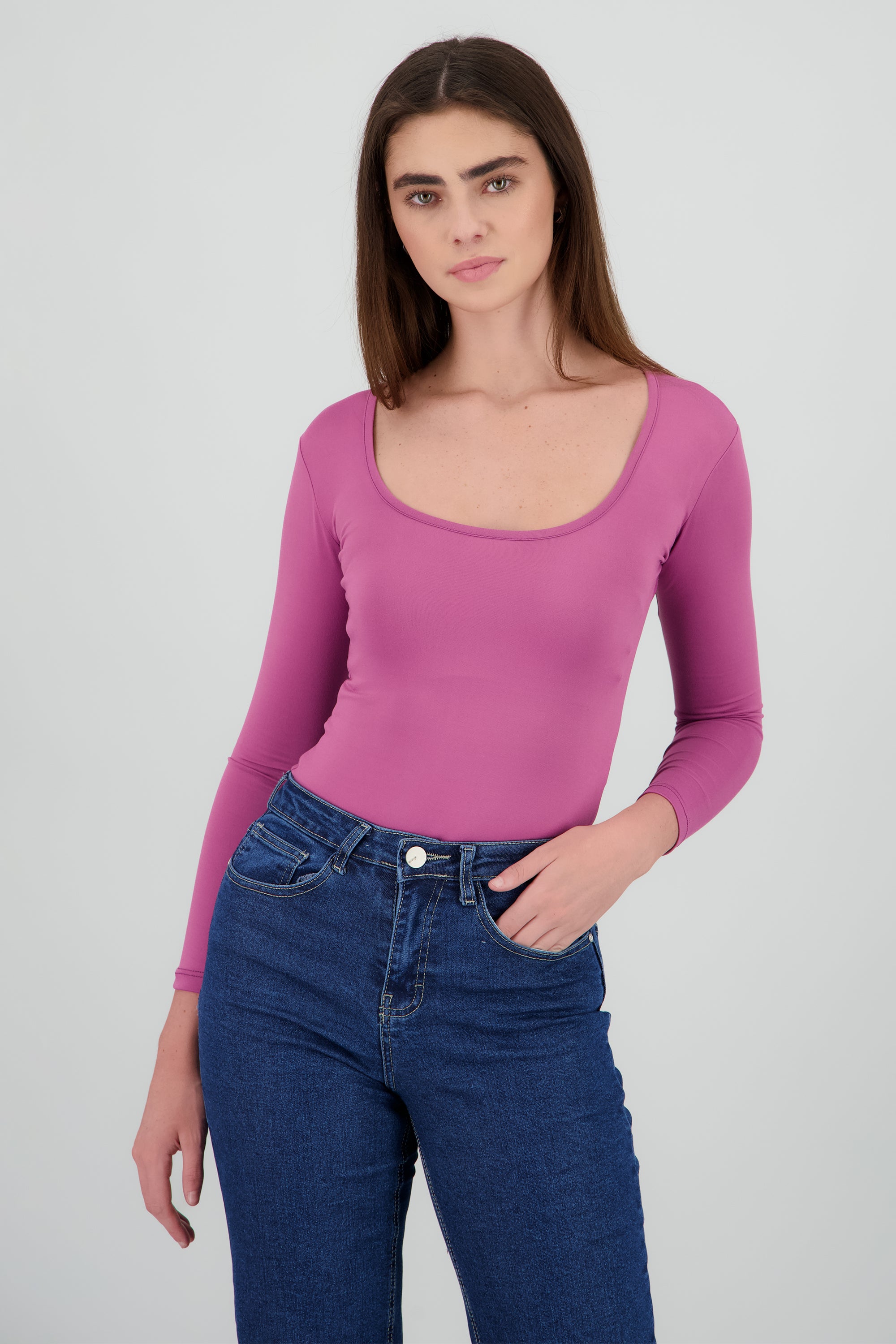 Bodysuit Liso Cuello Scoop MARSALA