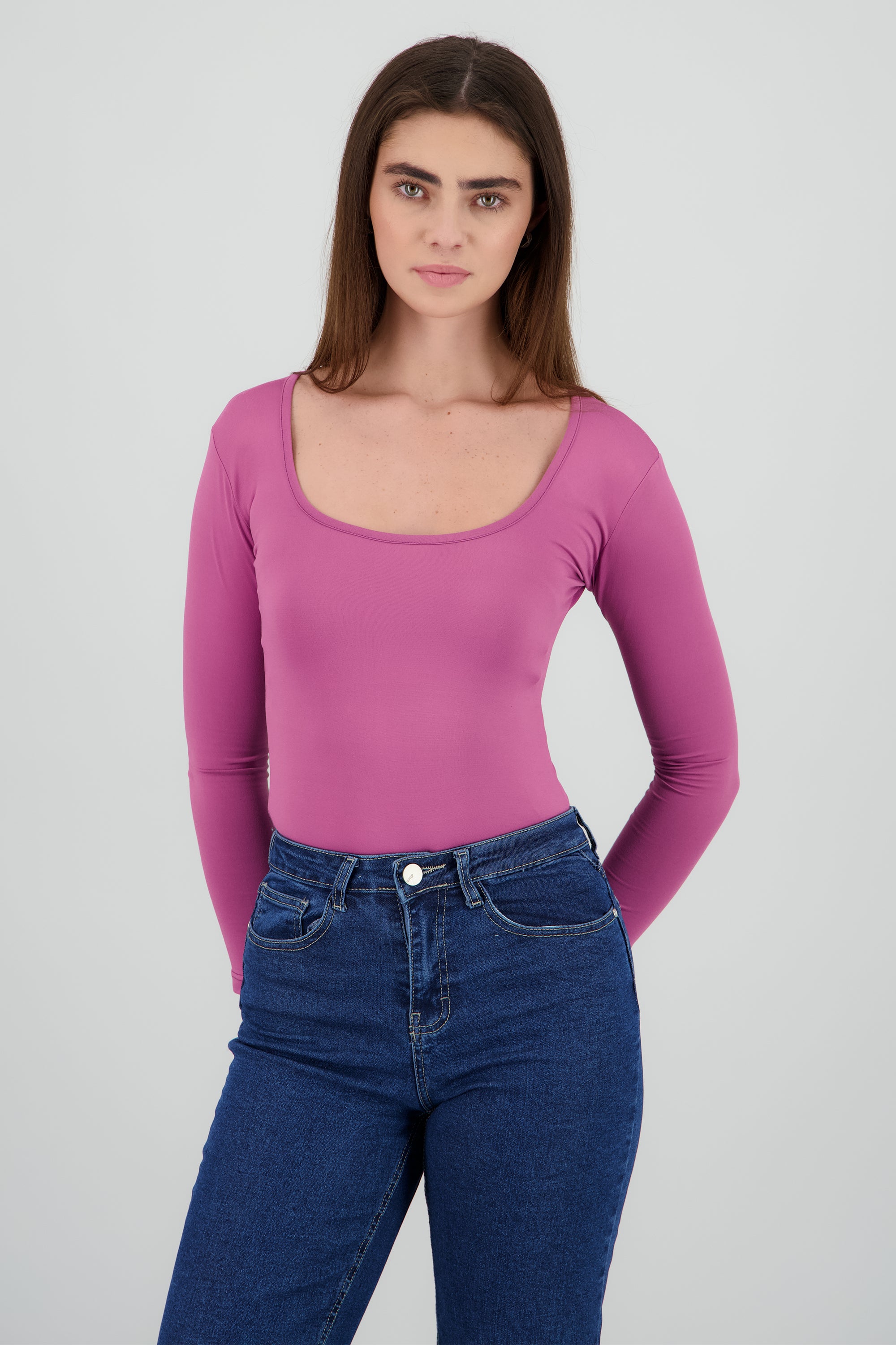 Bodysuit Liso Cuello Scoop MARSALA