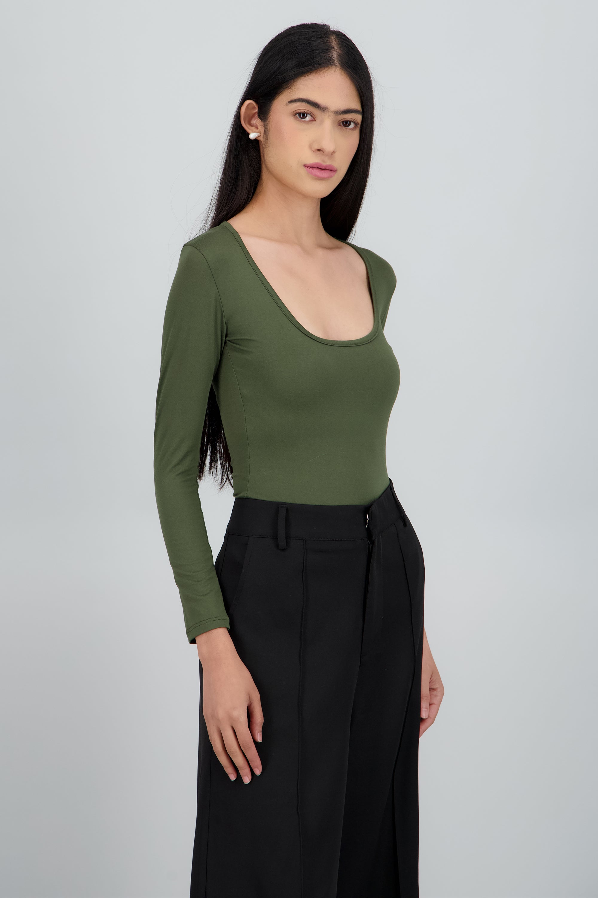 Bodysuit Liso Cuello Scoop OLIVO