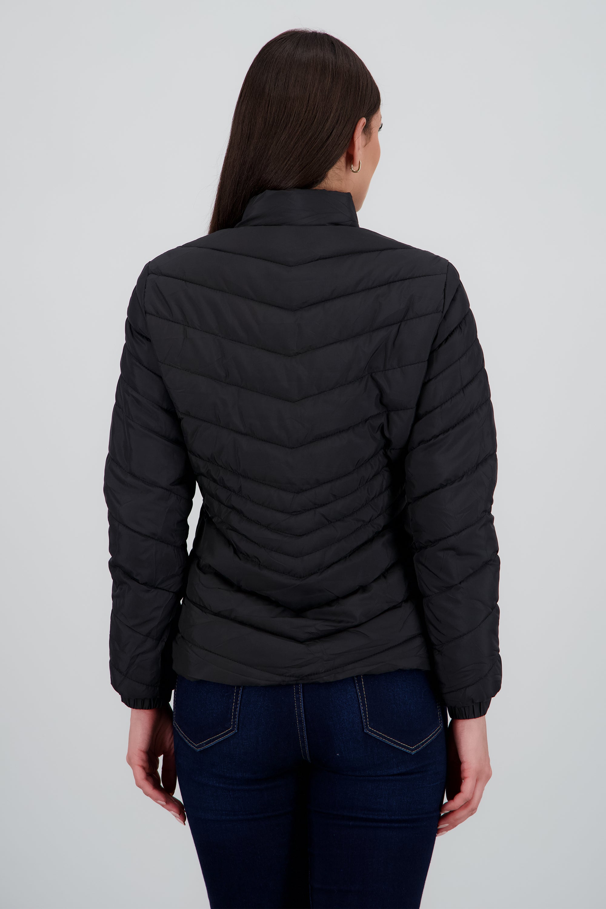 Chamarra puffer con bolsas NEGRO