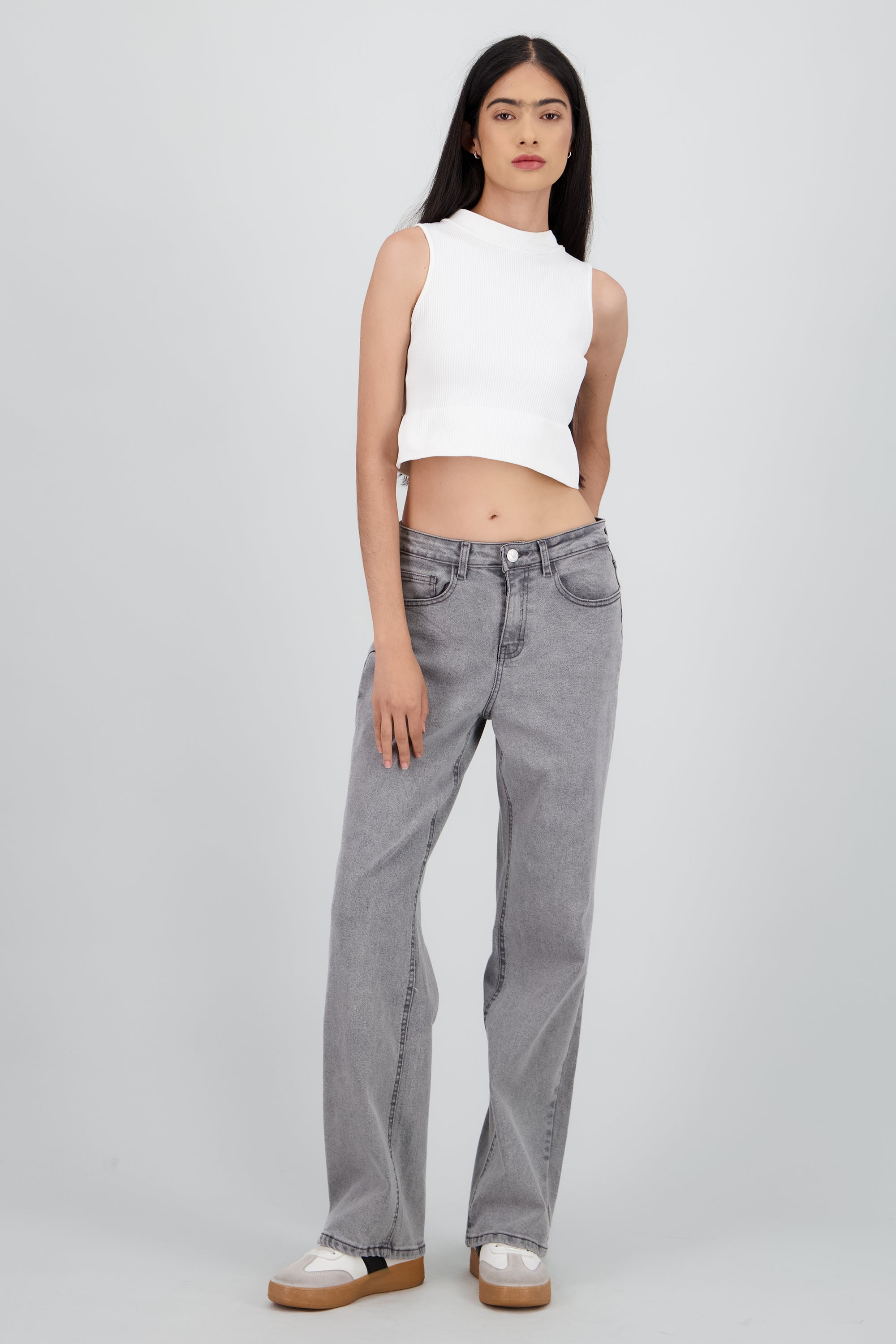 Jeans straight confort GRIS OBSCURO