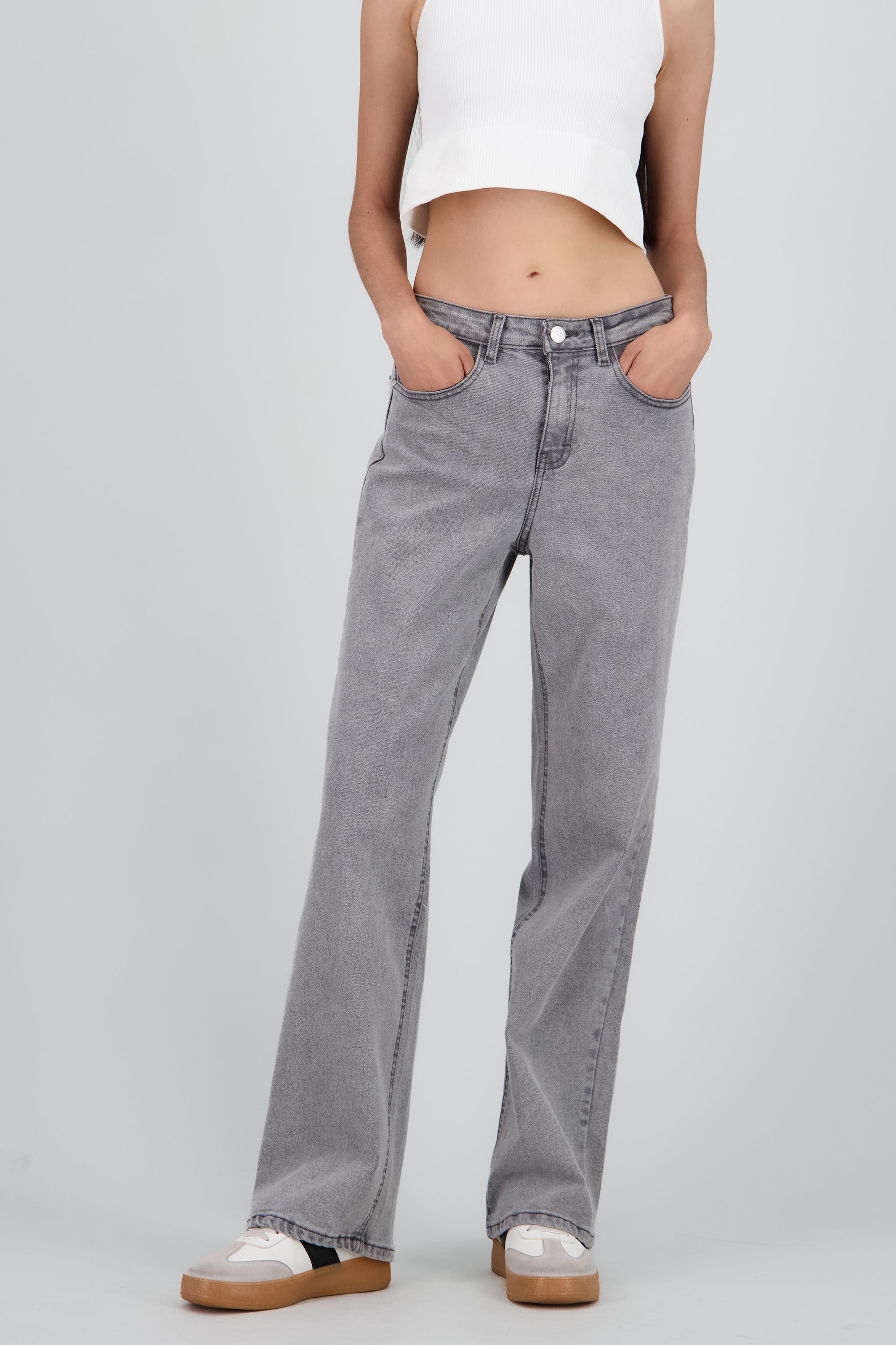 Jeans straight confort GRIS OBSCURO