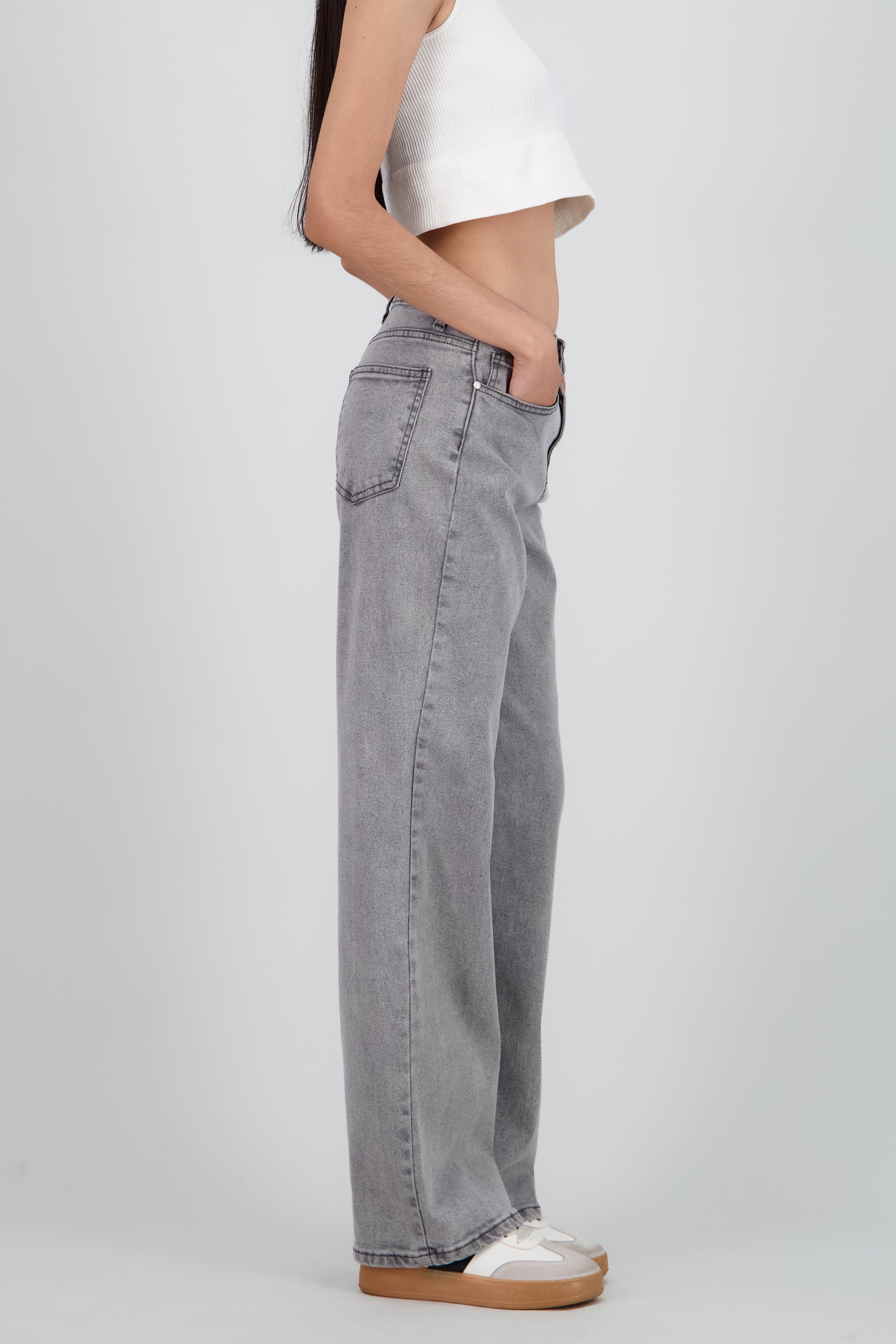 Jeans straight confort GRIS OBSCURO