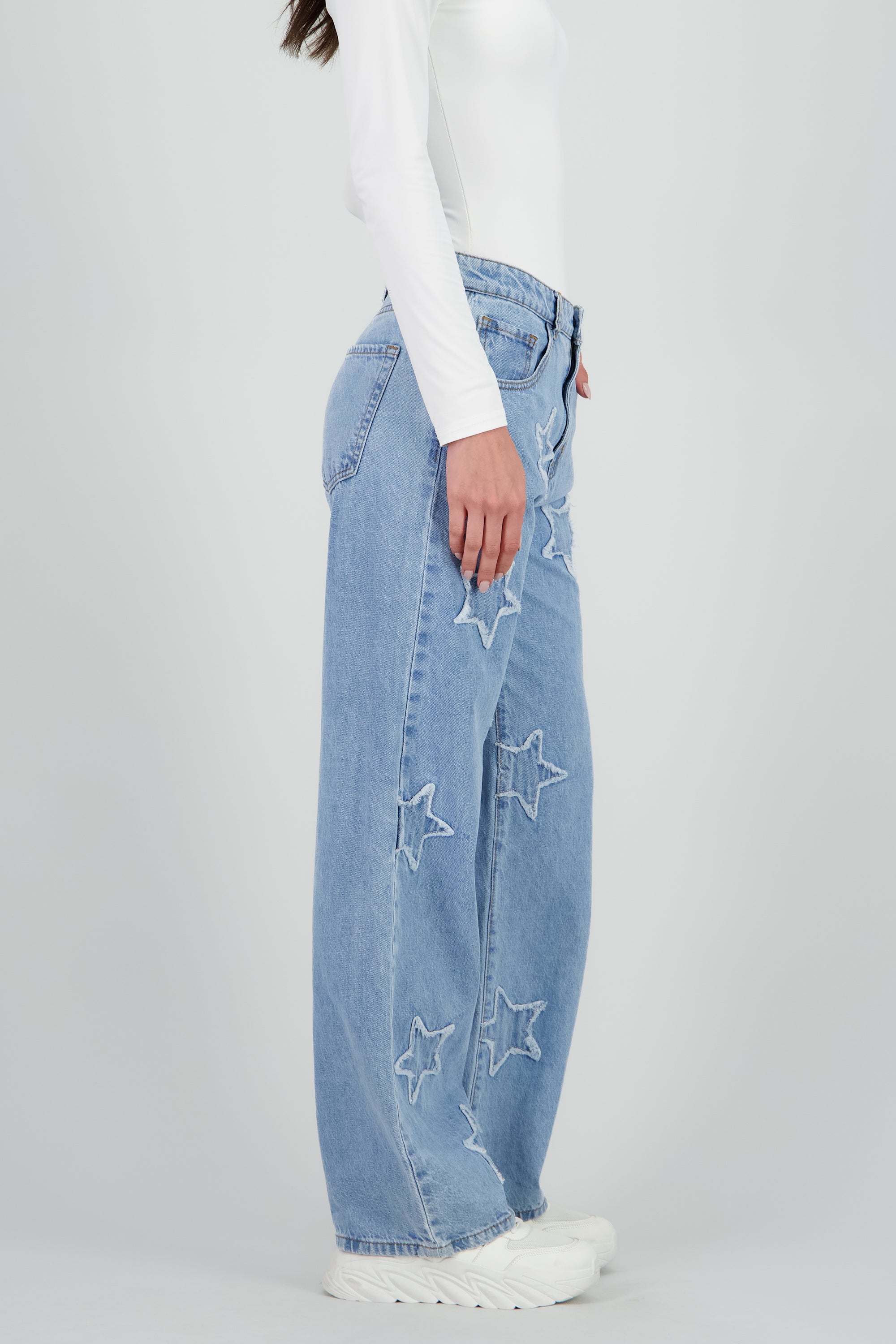 Jeans straight estrellas mini LIGHT WASH