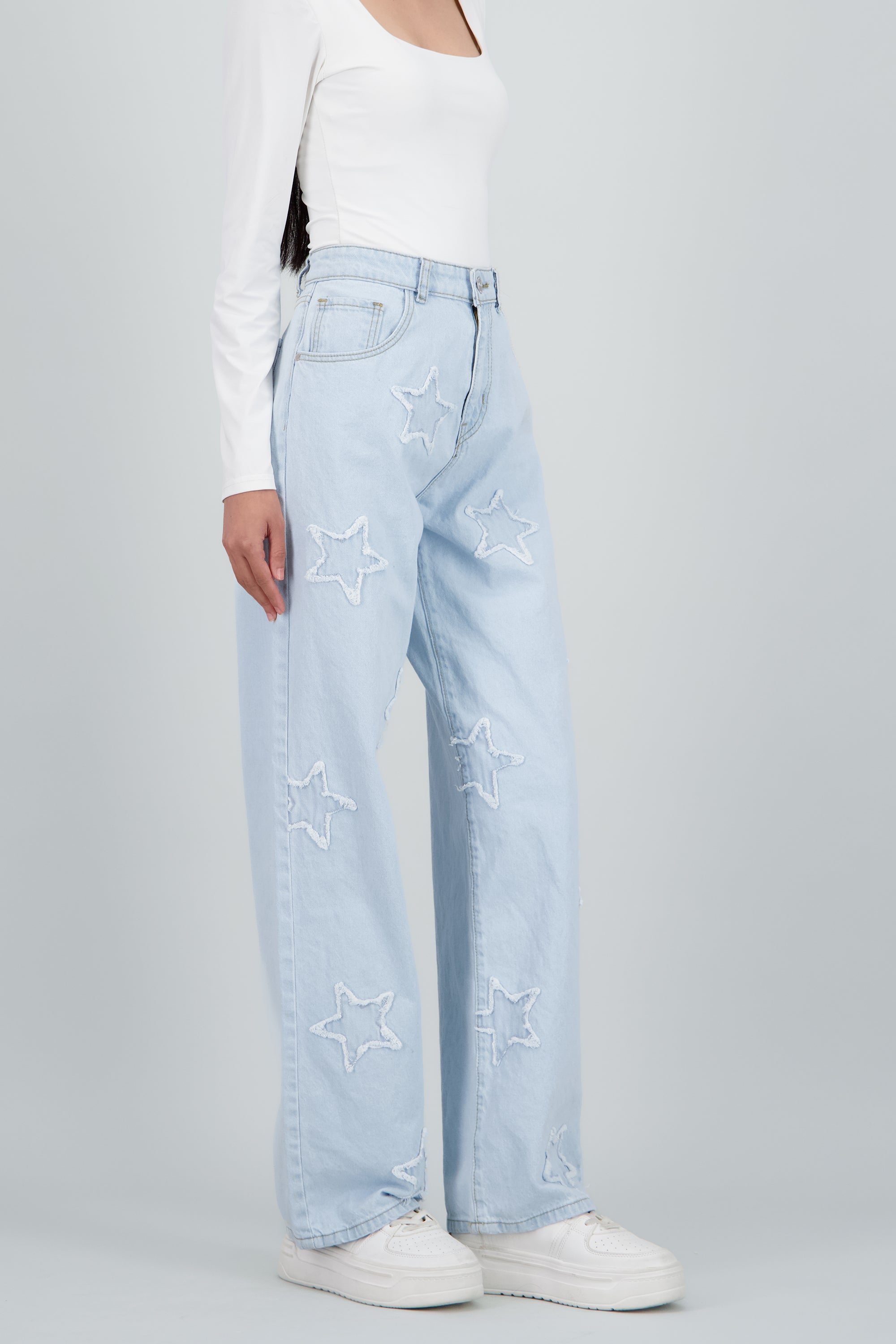 Jeans straight estrellas mini BLEACHED