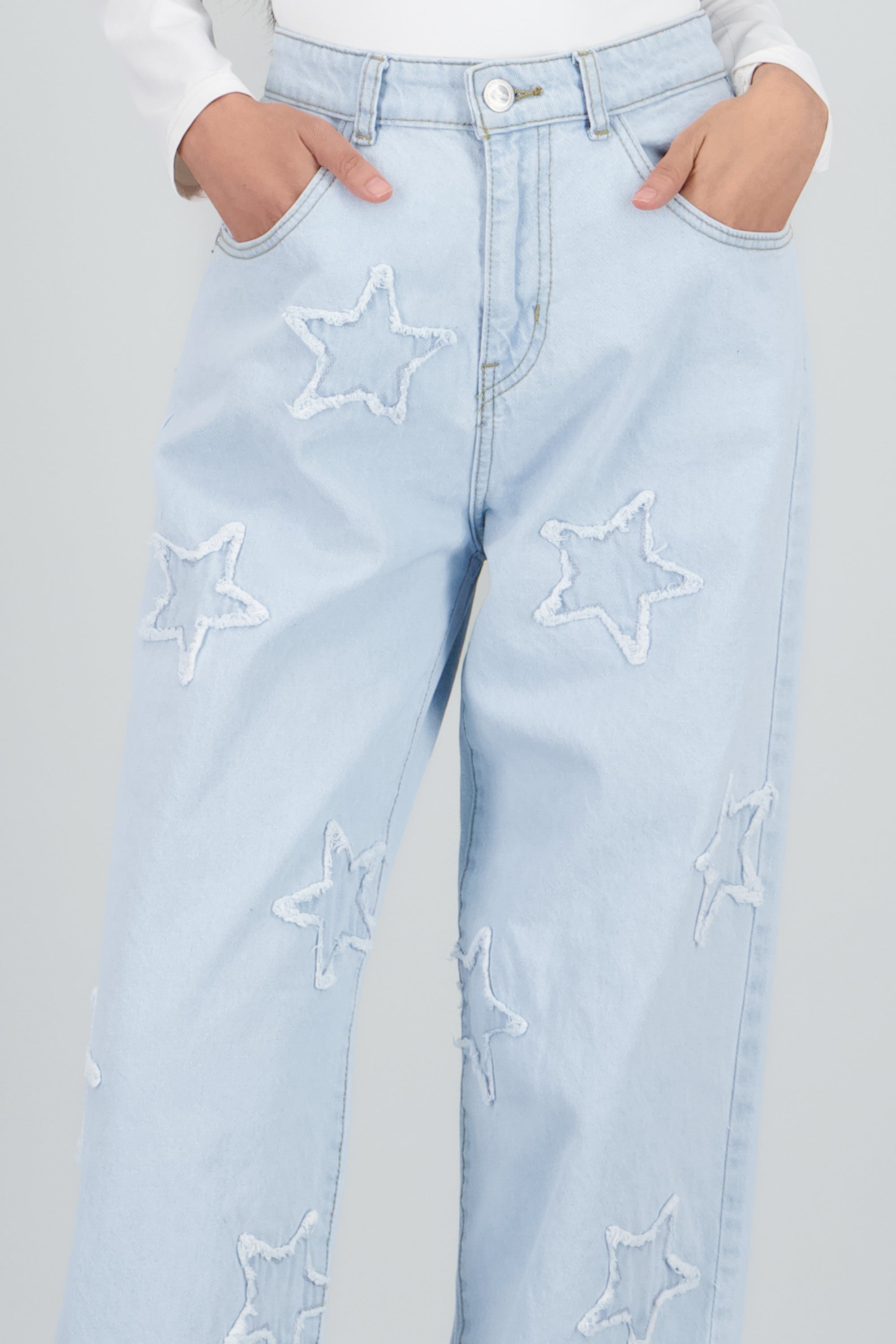 Jeans straight estrellas mini BLEACHED