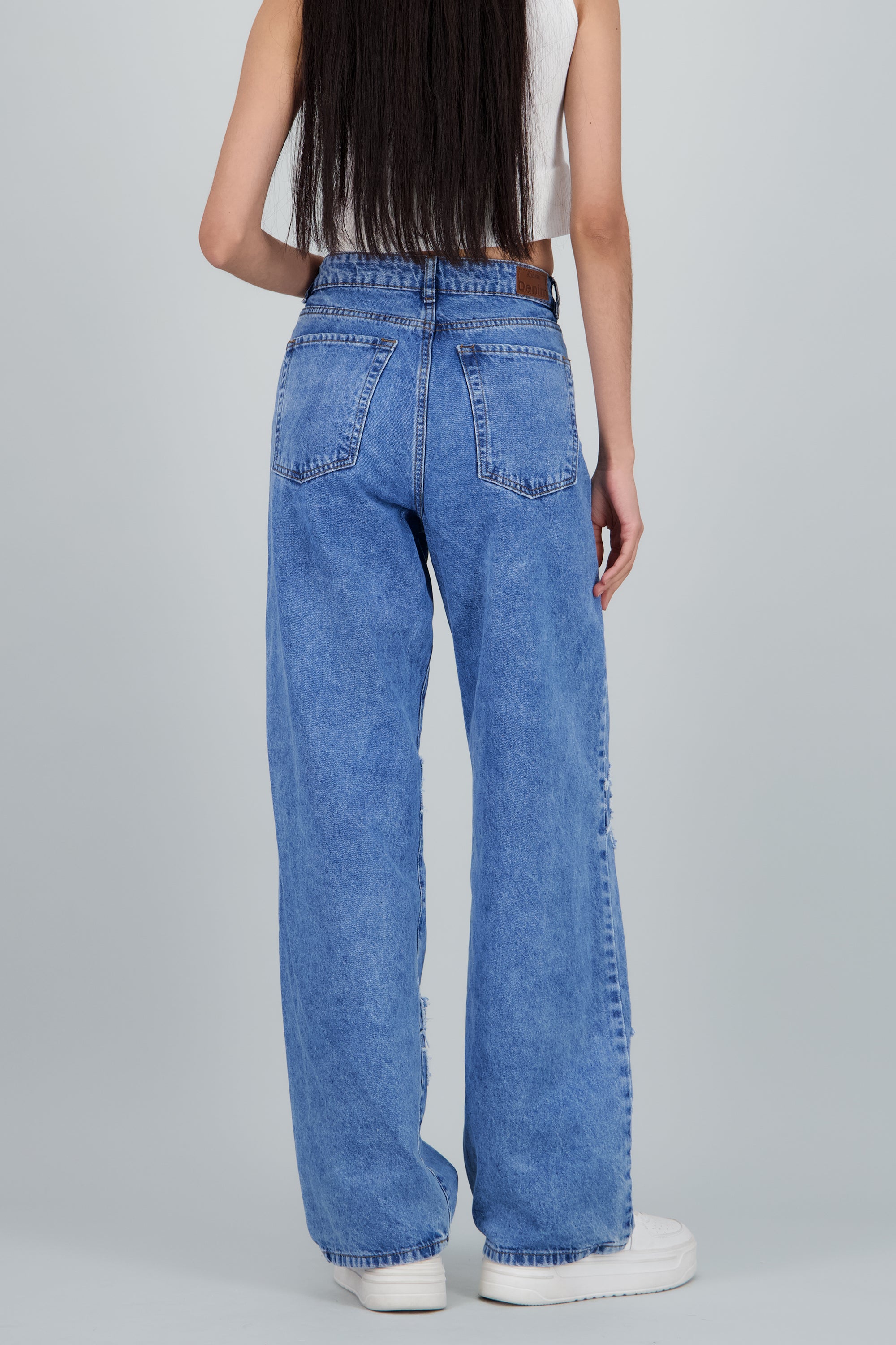 Jeans straight estrellas mini MEDIUM WASH