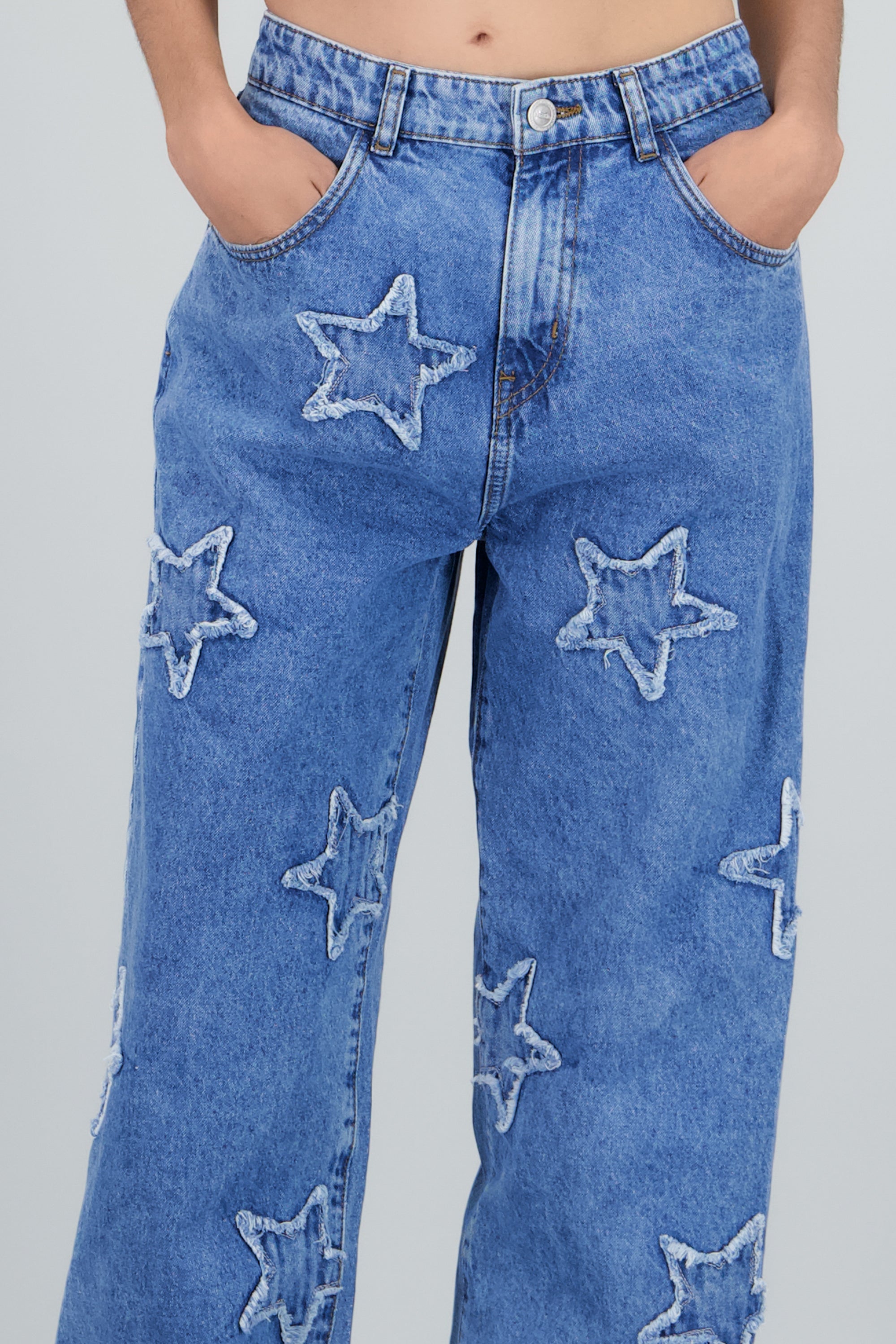 Jeans straight estrellas mini MEDIUM WASH