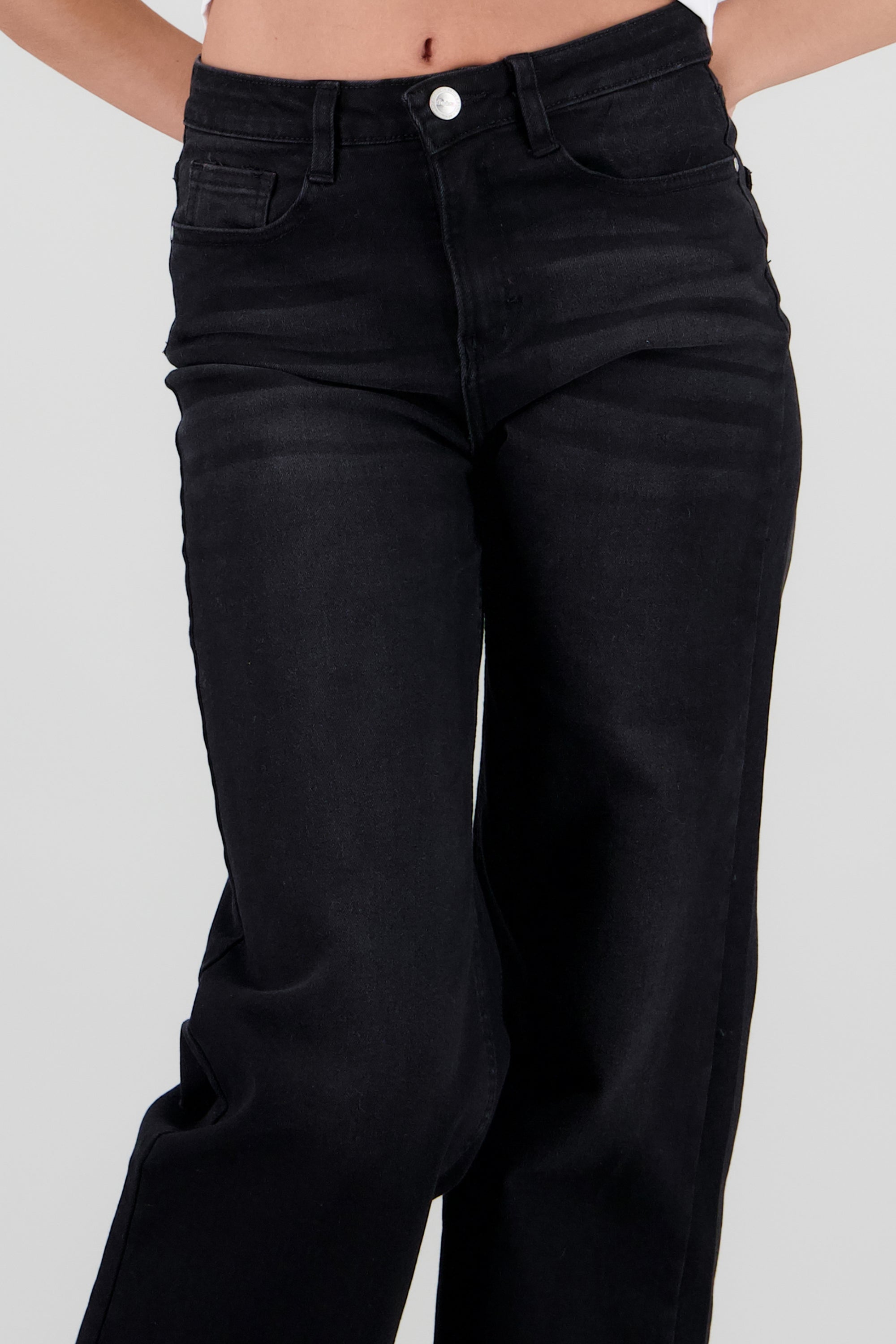 Jeans wide leg confort NEGRO