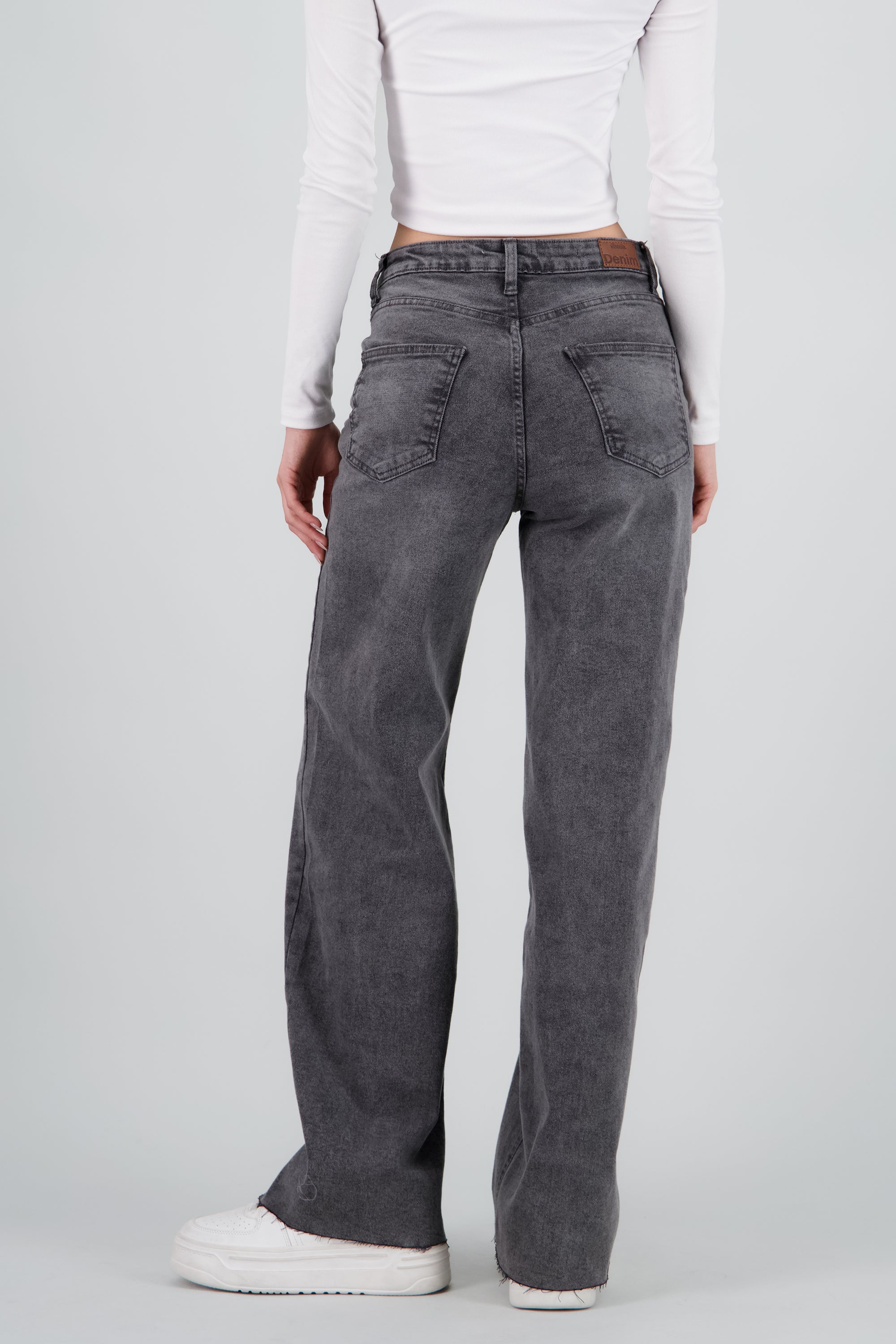 Jeans wide leg confort GRIS CLARO