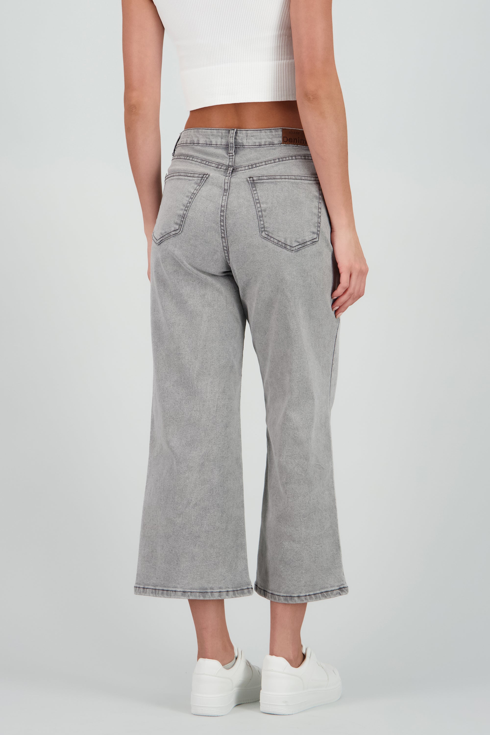Jeans culotte al corte GRIS OBSCURO