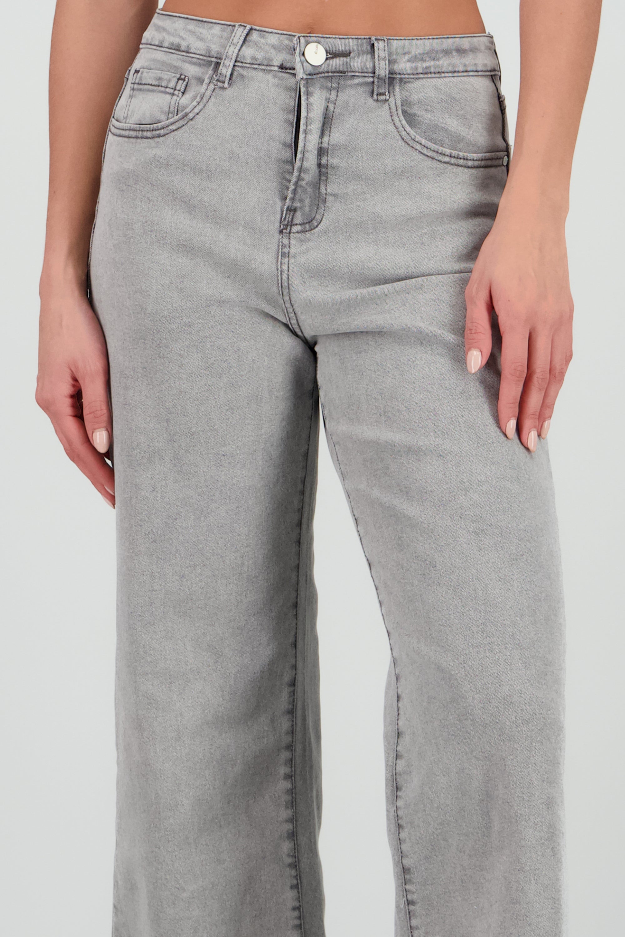 Jeans culotte al corte GRIS OBSCURO