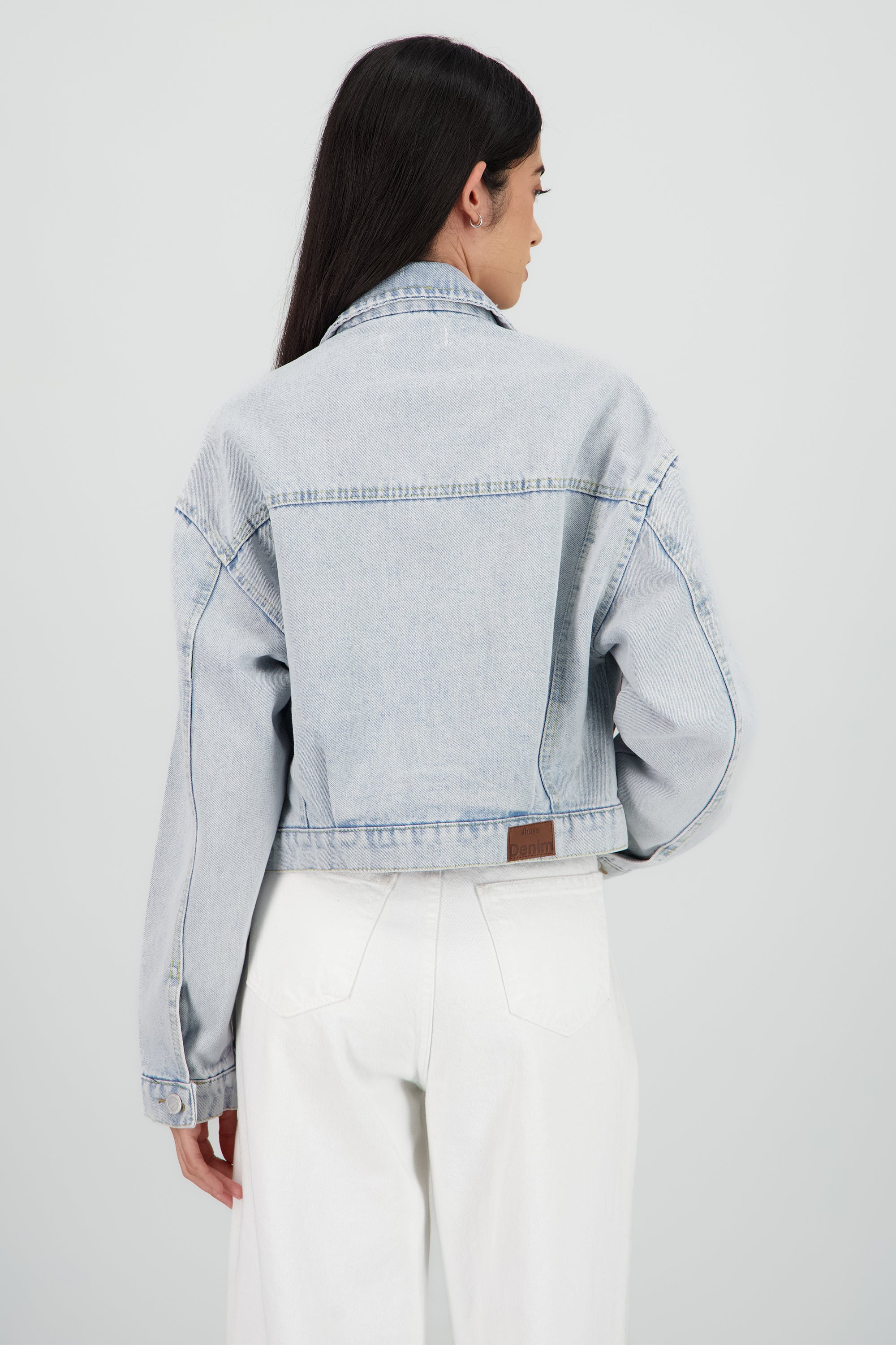 Chamarra trucker crop LIGHT WASH