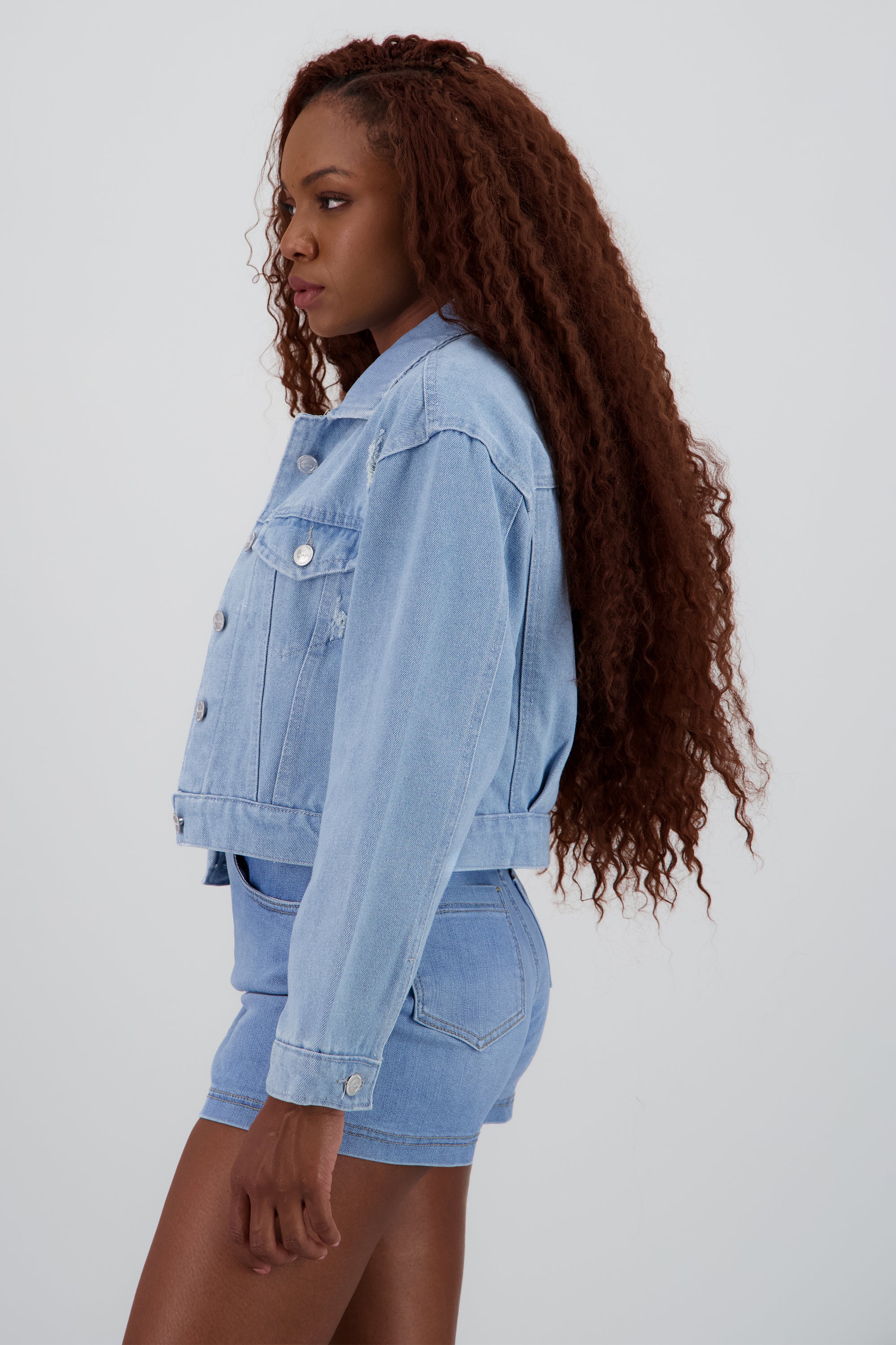 Chamarra trucker crop MEDIUM WASH