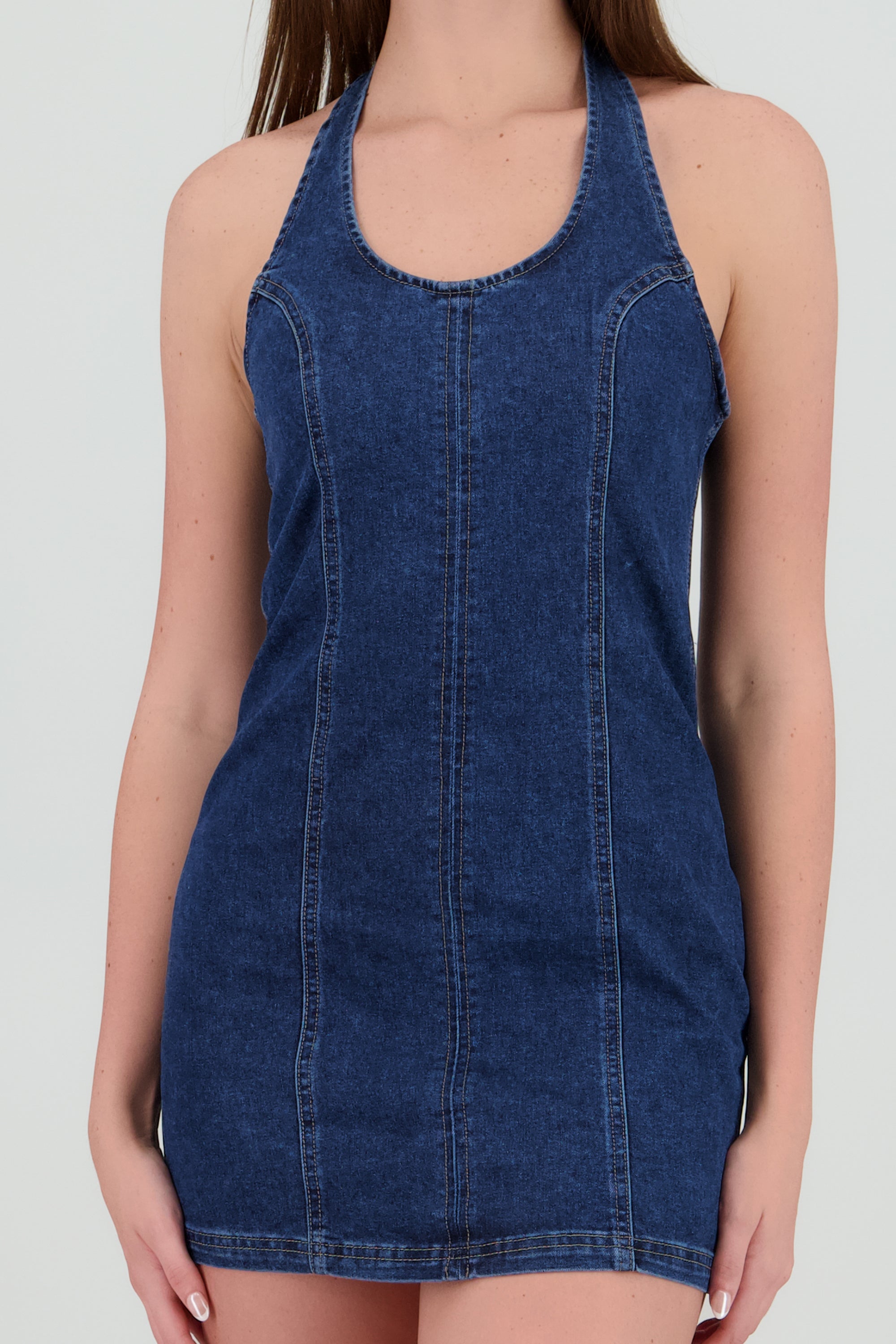 Vestido mini halter INDIGO