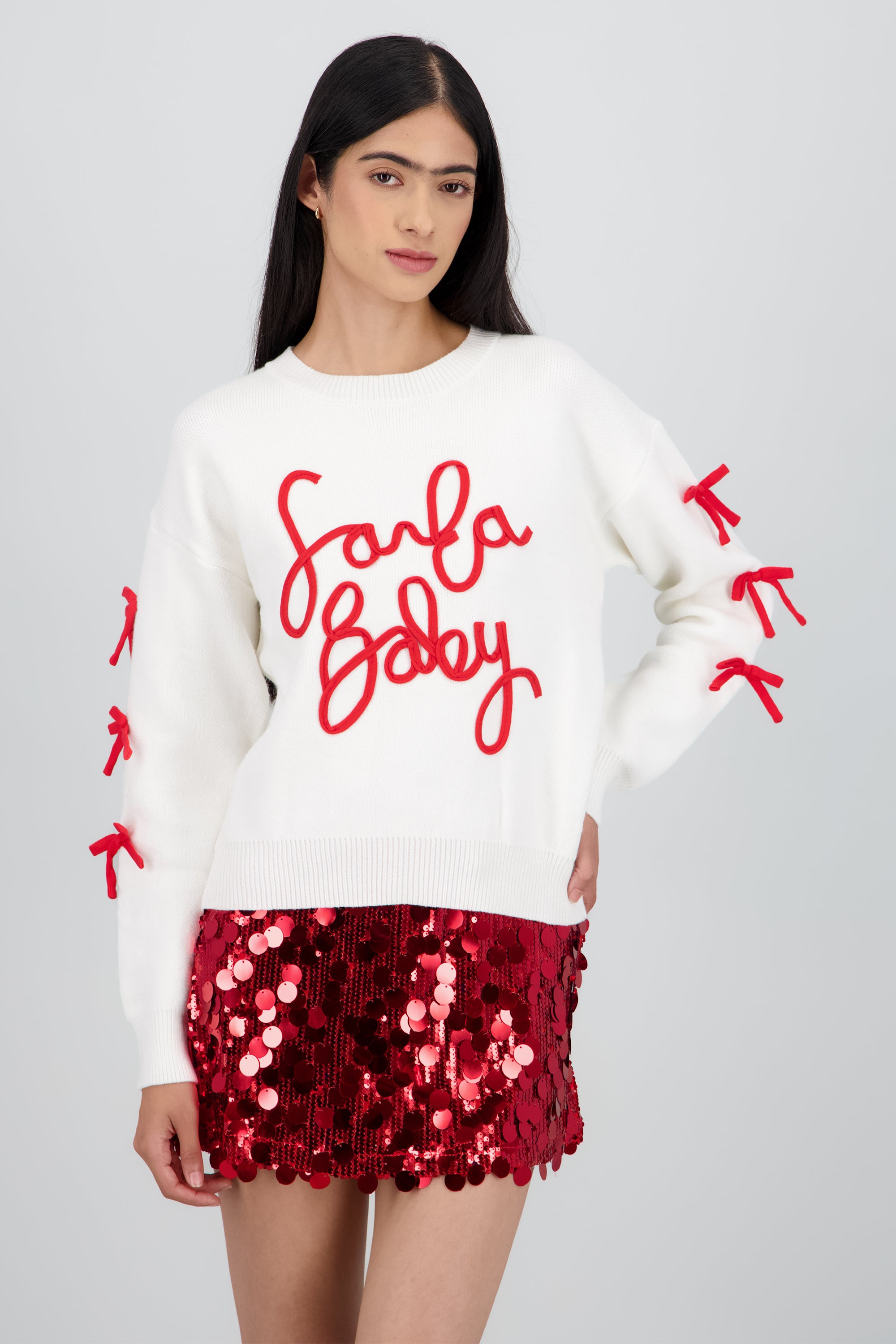 Sueter navidad santa baby BLANCO COMBO