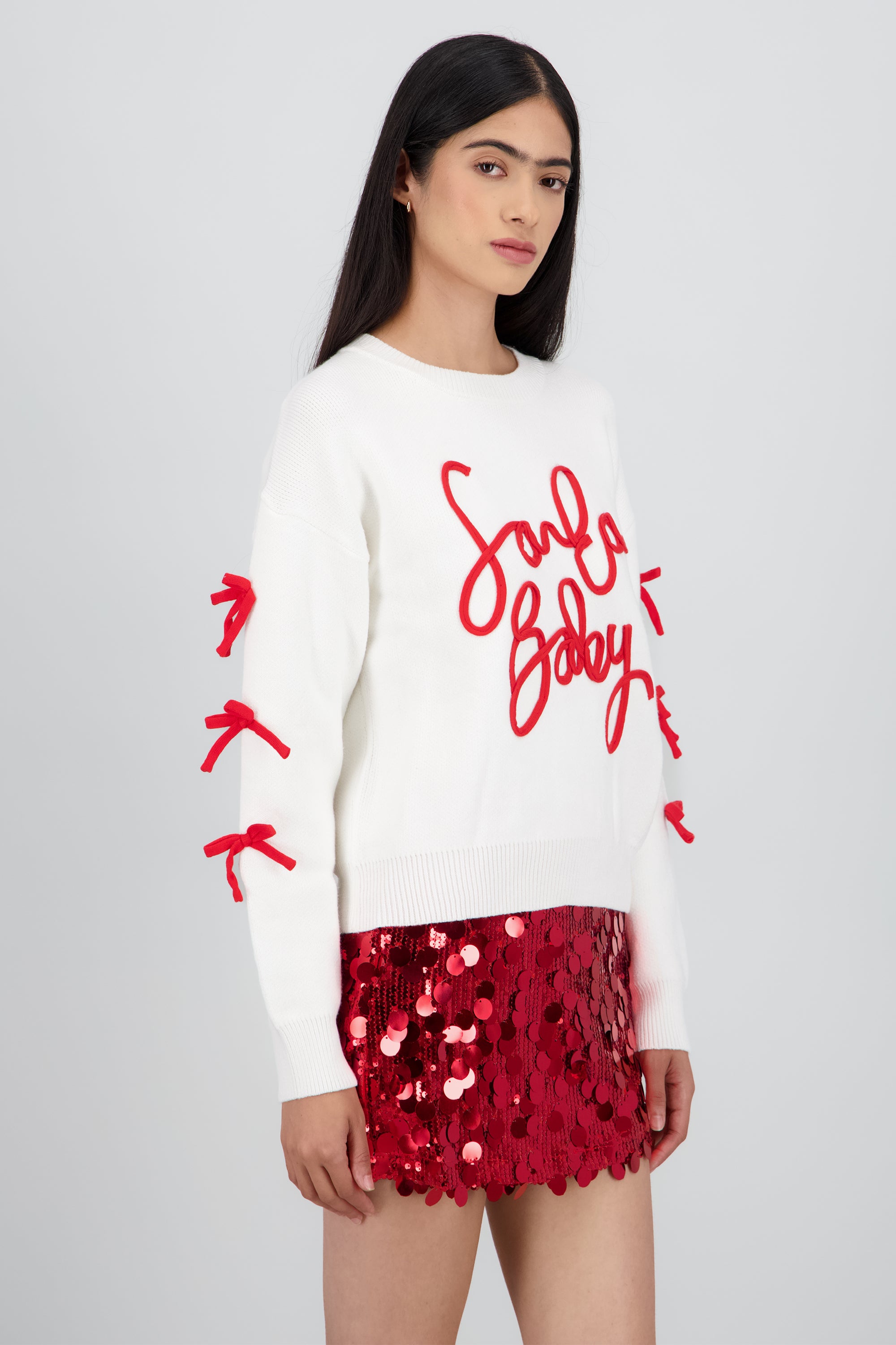 Sueter navidad santa baby BLANCO COMBO