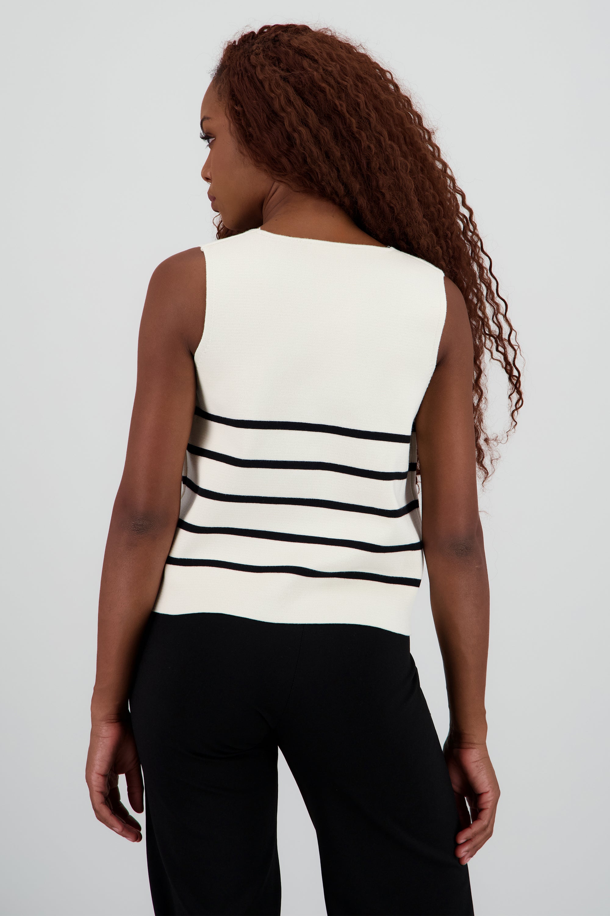 Chaleco rayas tejido HUESO COMBO