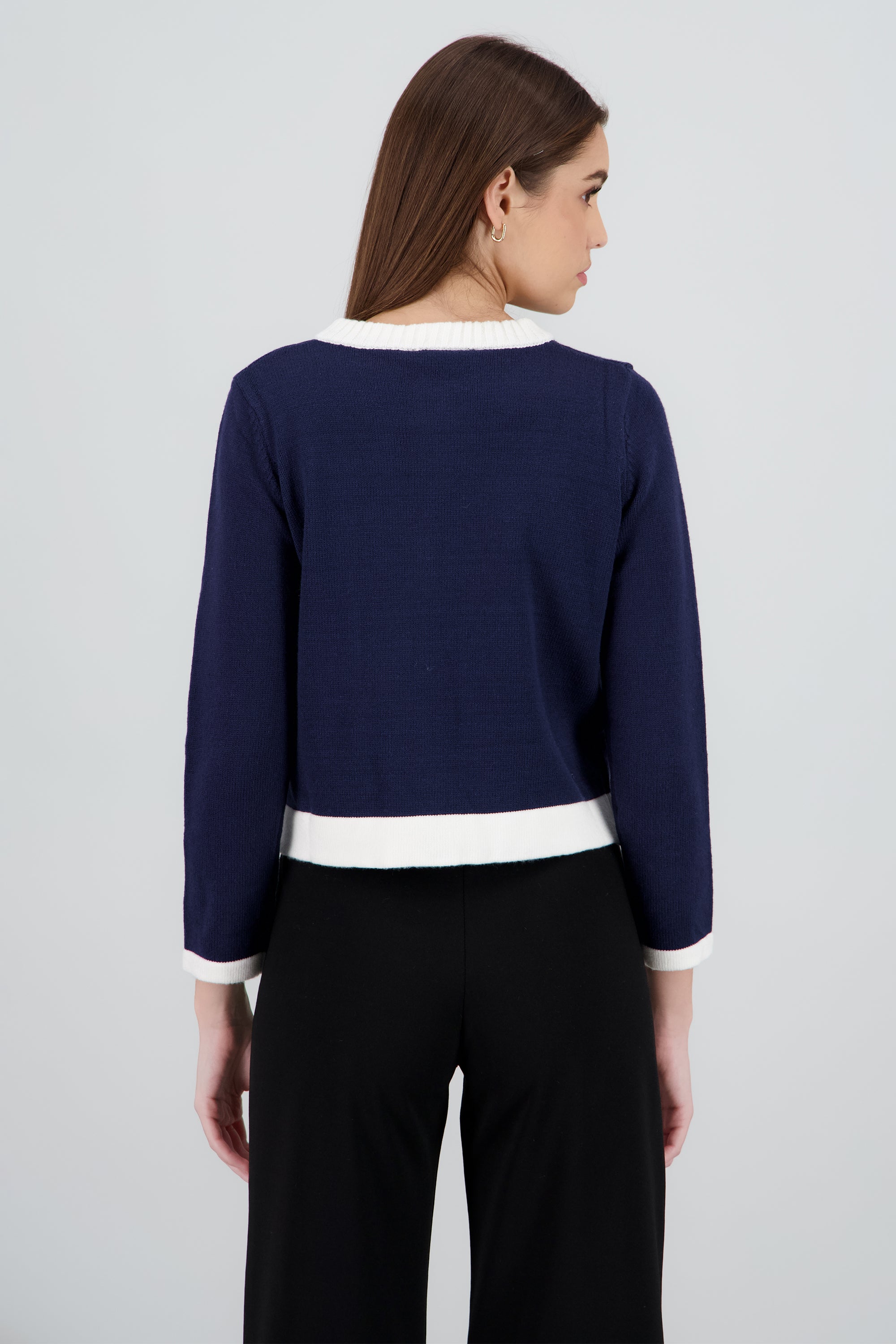 Cardigan tejido contraste MARINO COMBO