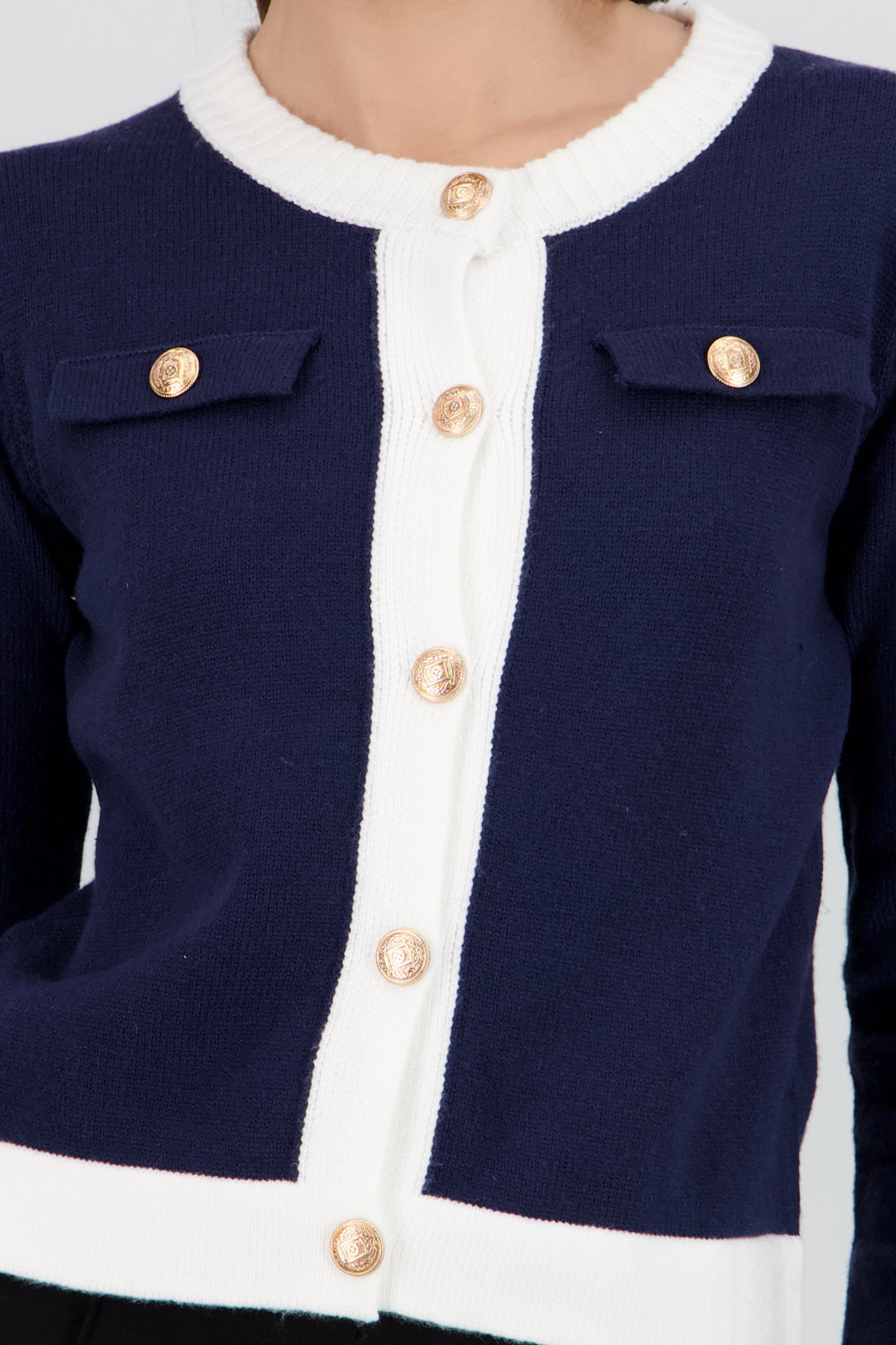 Cardigan tejido contraste MARINO COMBO