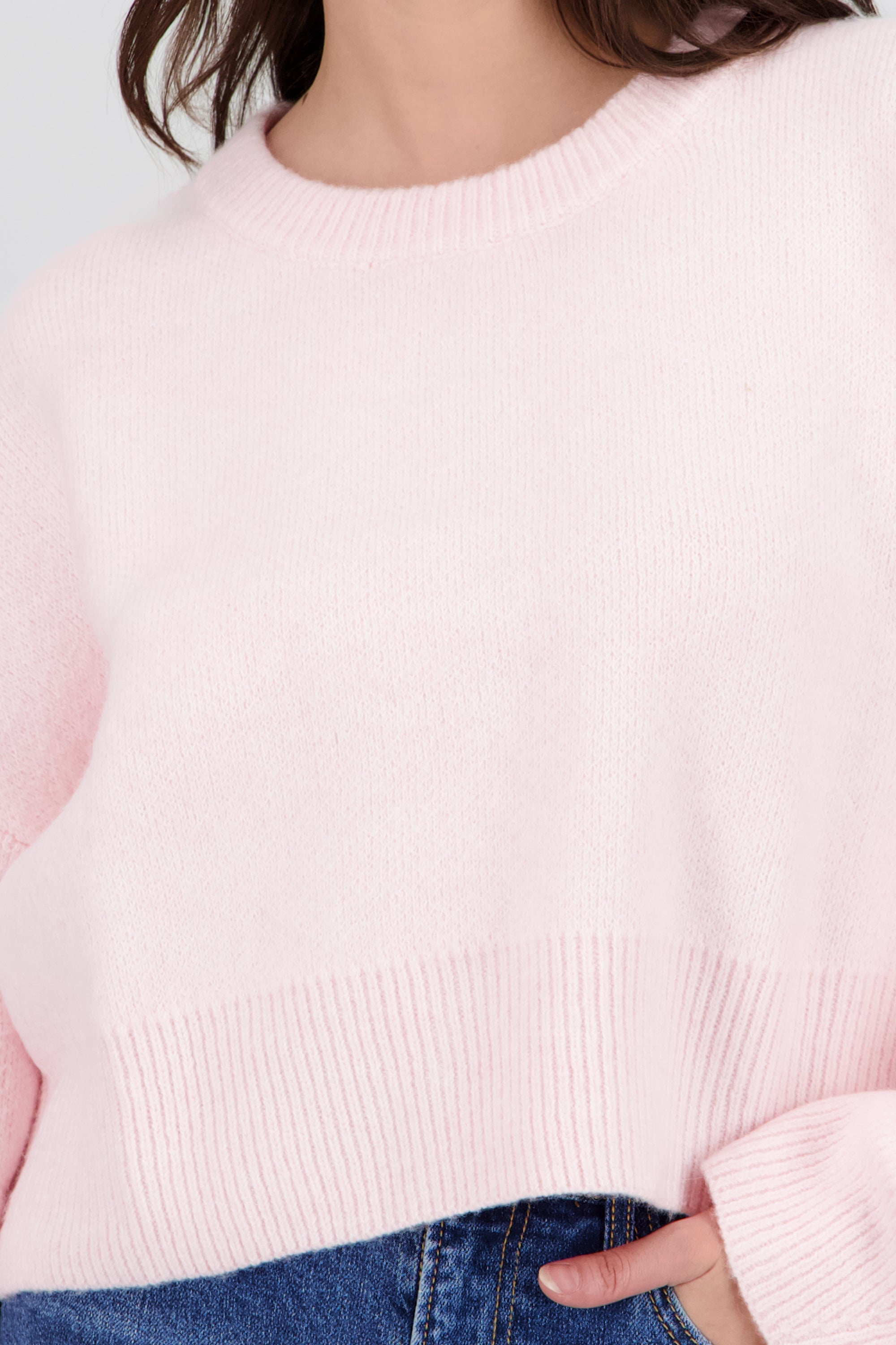 Sueter liso tejido ROSA PASTEL