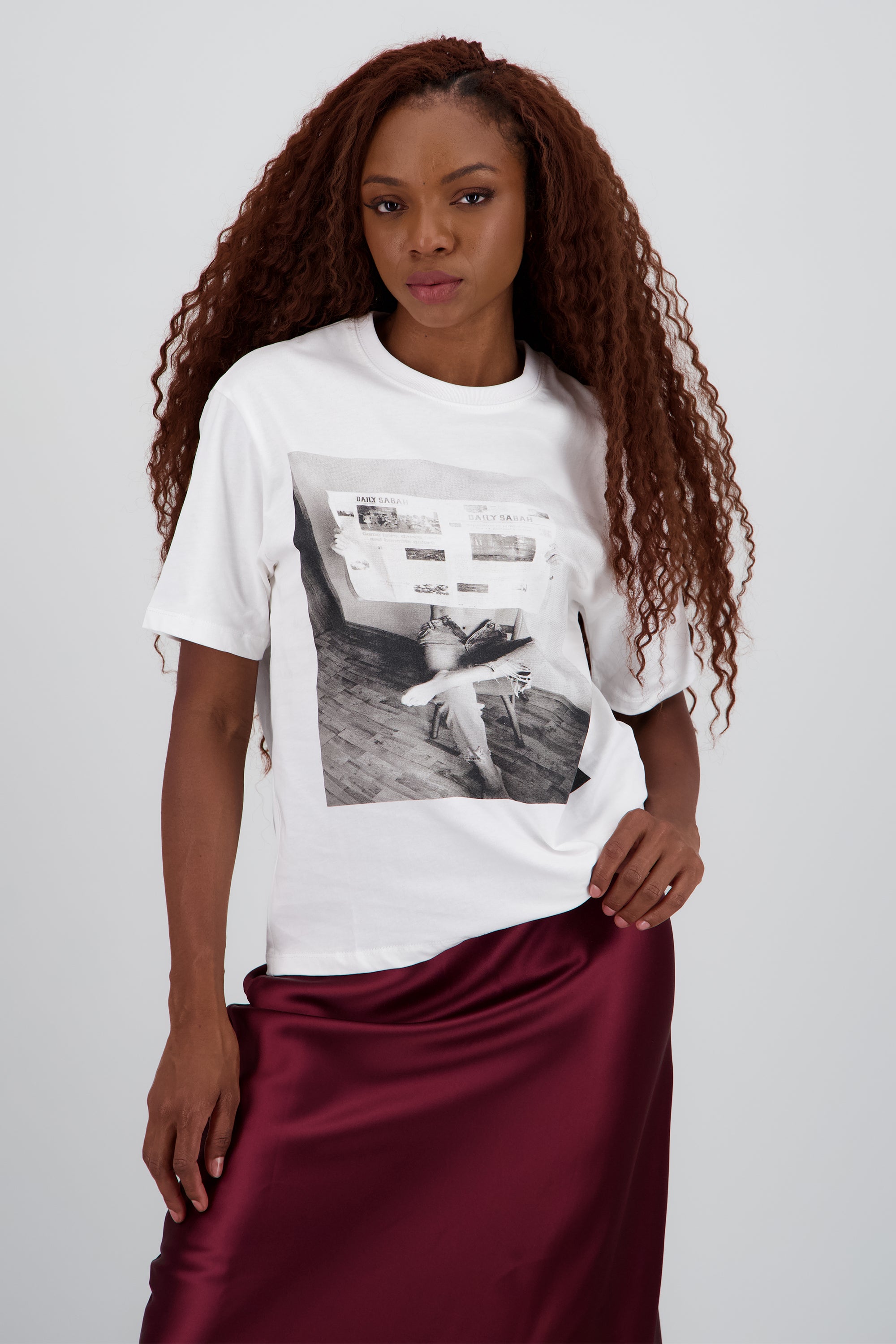 Playera estampada lisa BLANCO