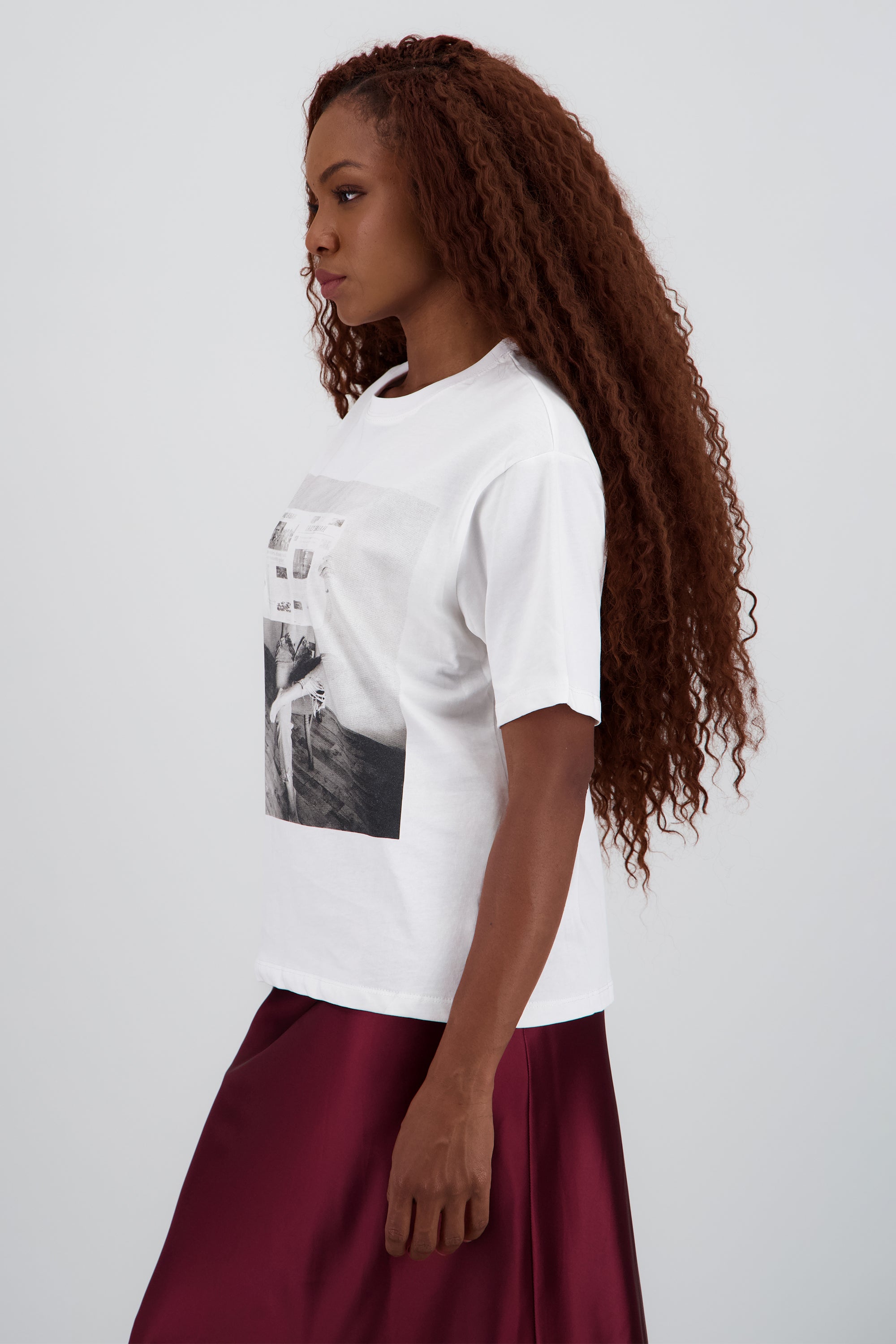 Playera estampada lisa BLANCO