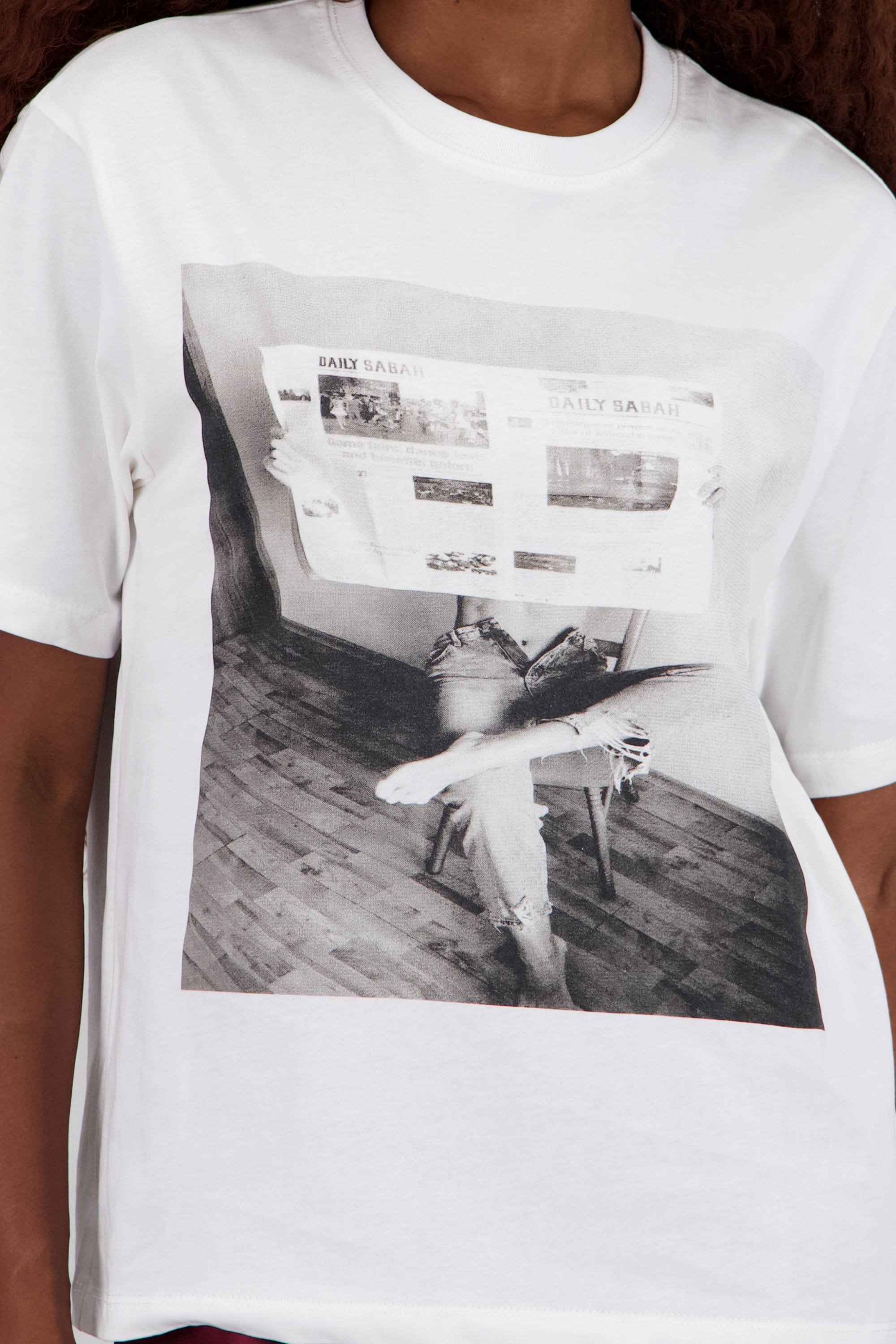 Playera estampada lisa BLANCO