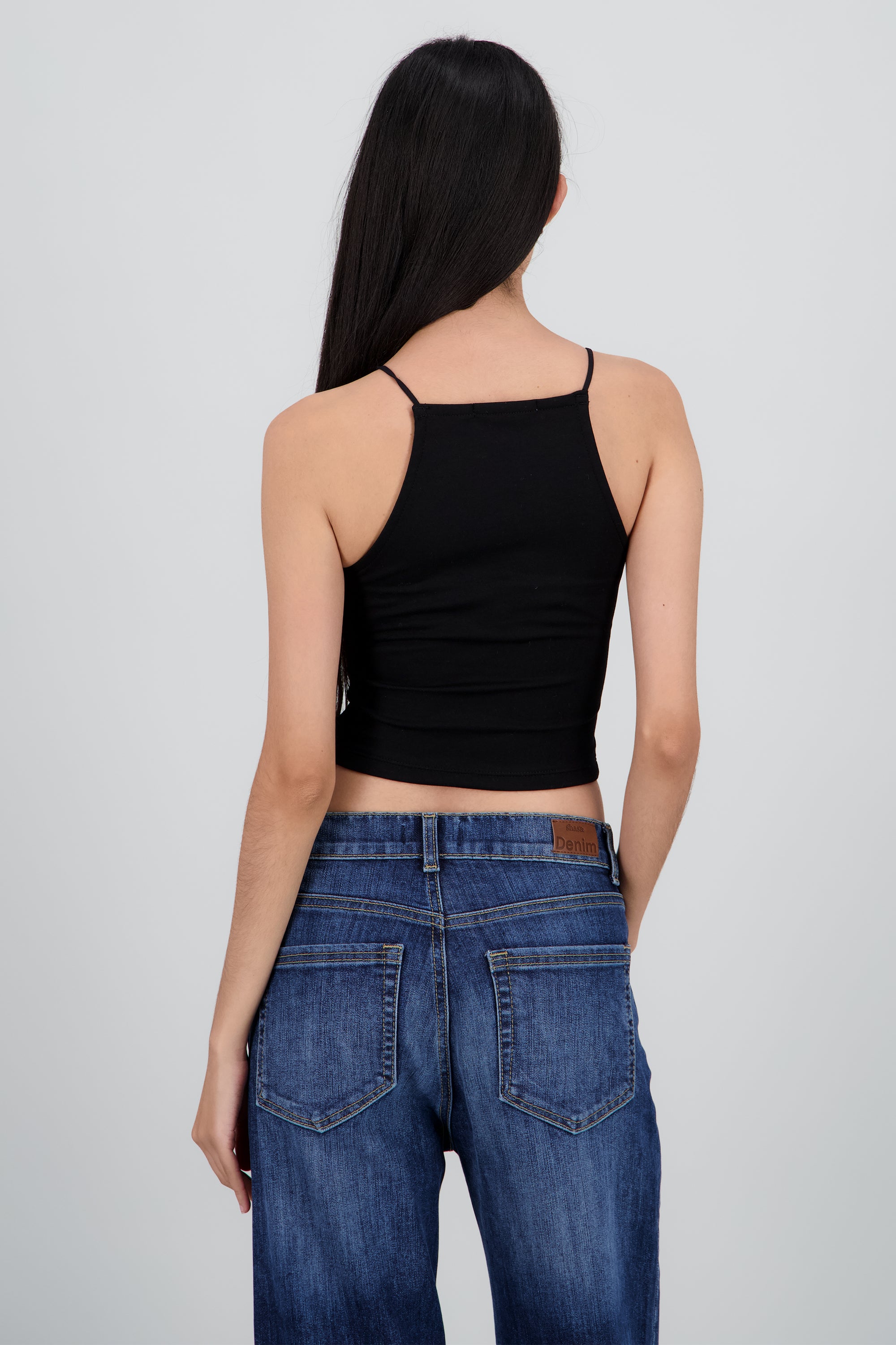 Top tirantes tipo halter NEGRO