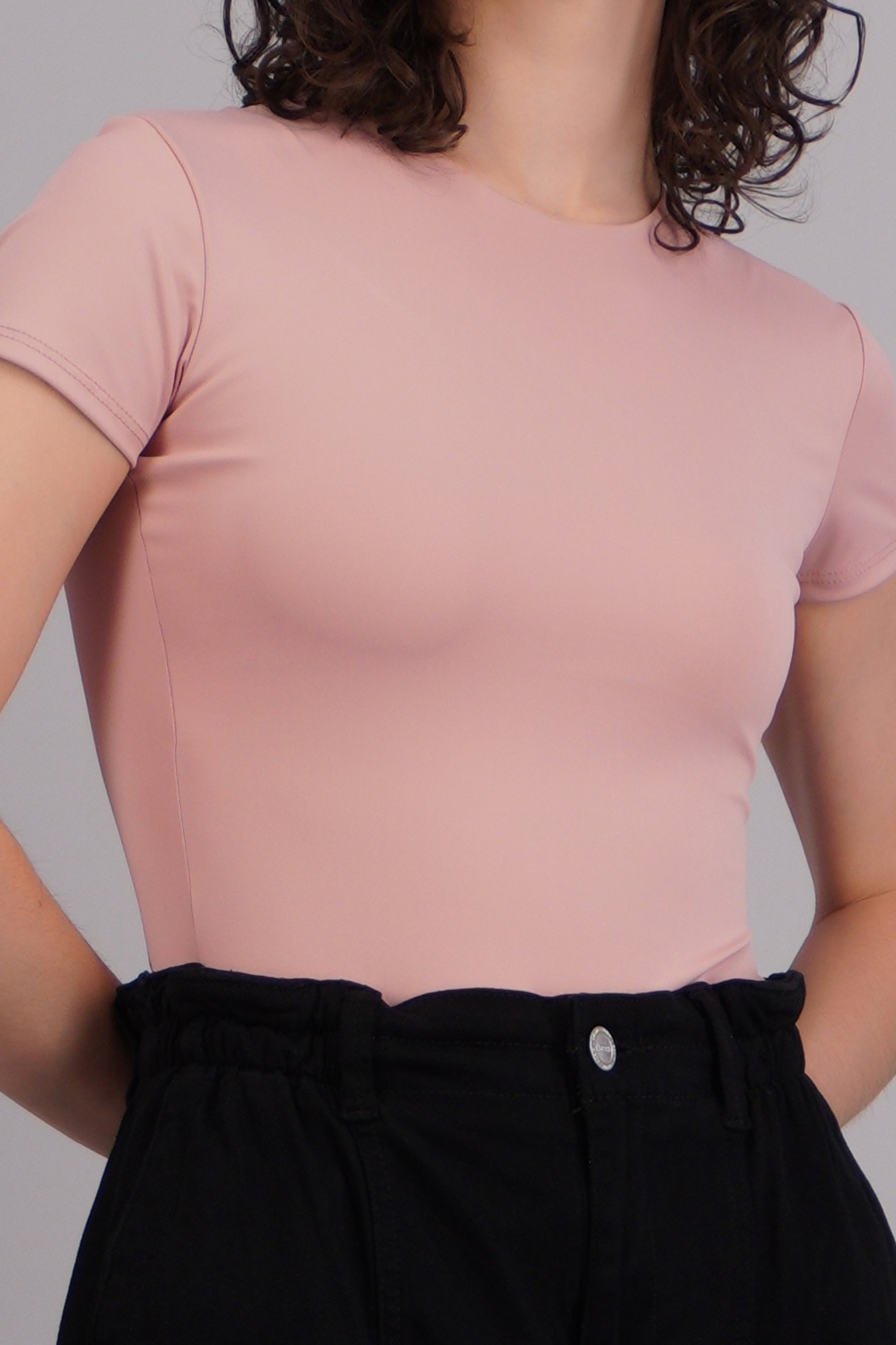 Body liso cuello redondo manga corta MALVA