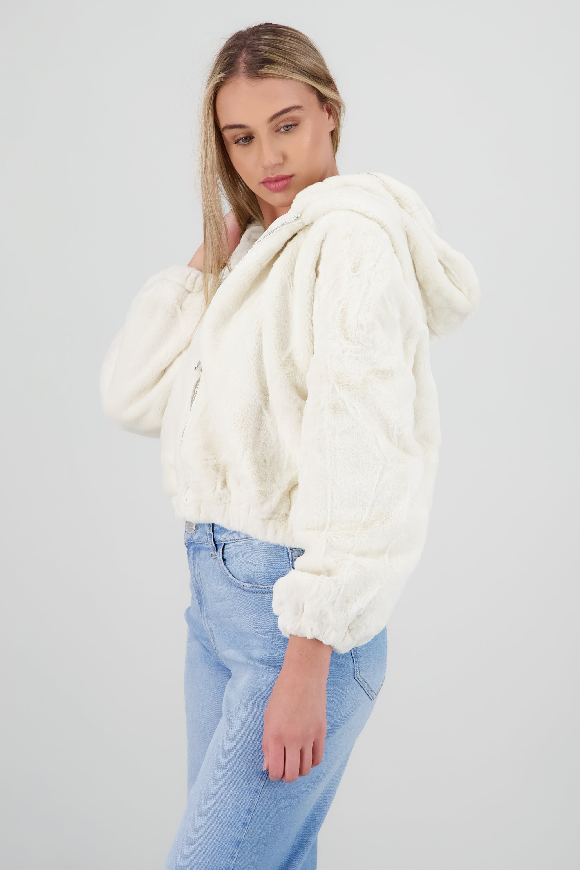 Bomber peluche con gorro HUESO