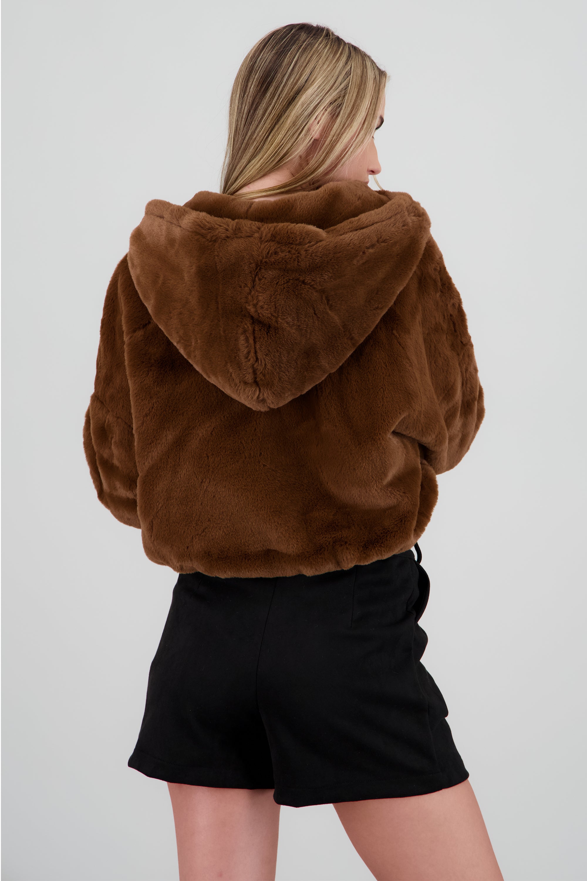 Bomber peluche con gorro CHOCOLATE