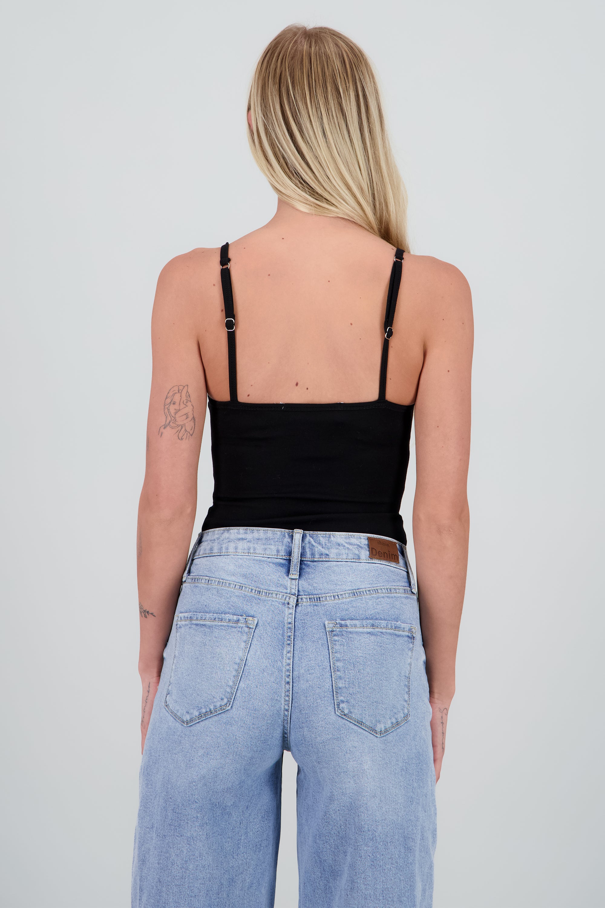 Bodysuit cuello v NEGRO
