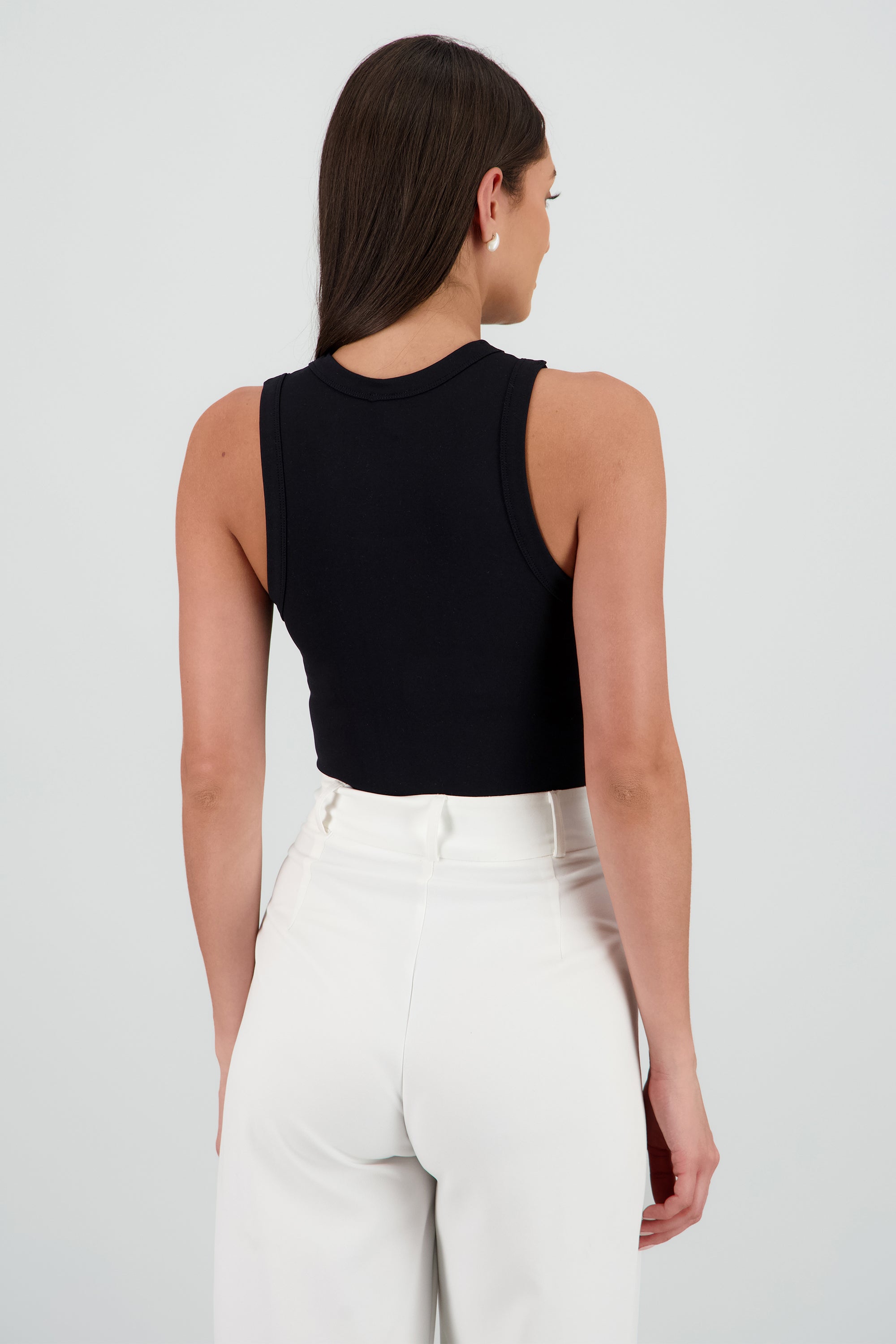 Bodysuit sin mangas cuello redondo NEGRO