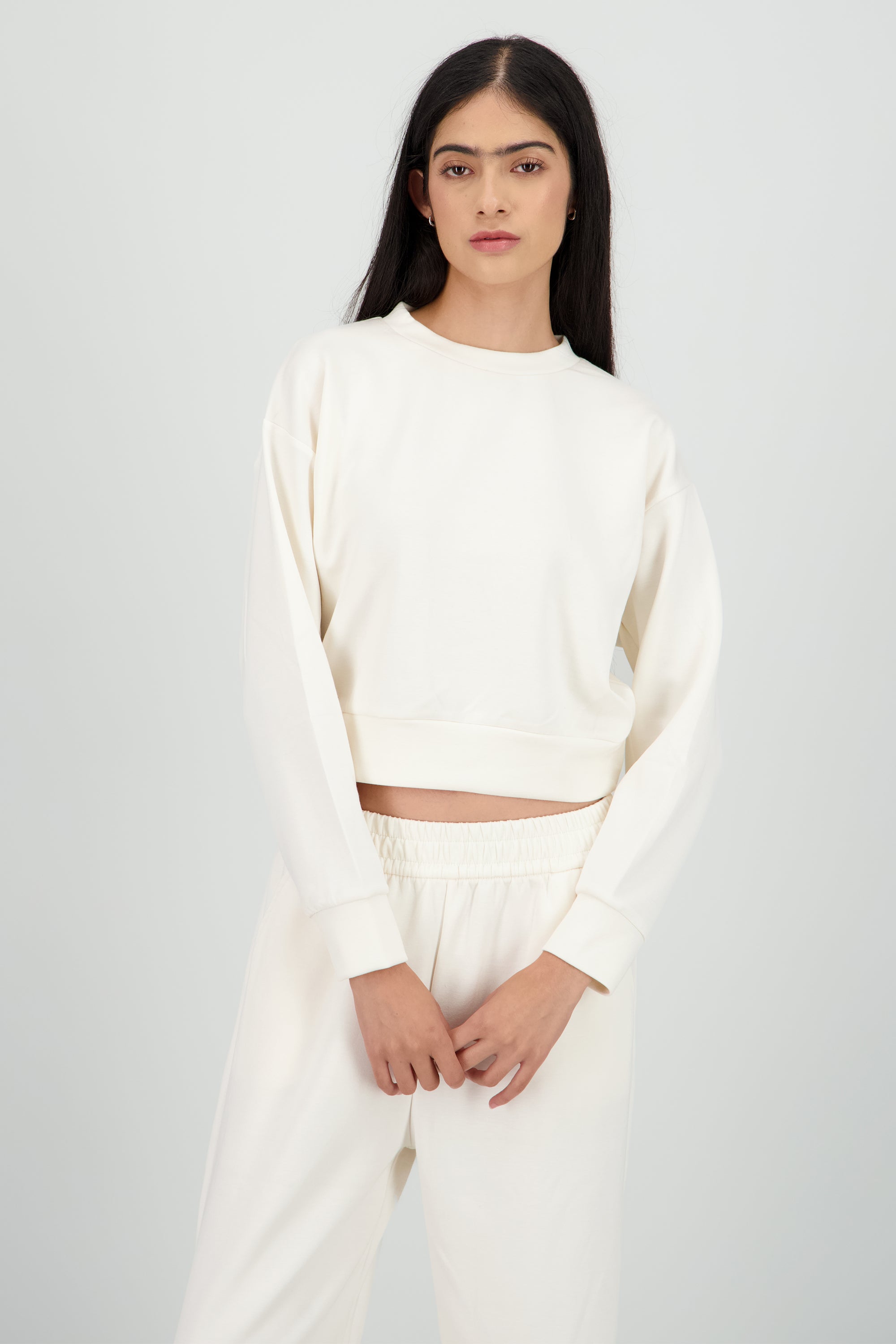 Sudadera suave lisa CREMA